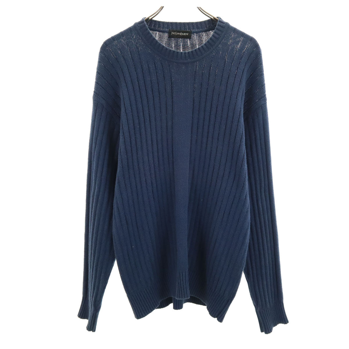 YVES SAINT LAURENT イヴサンローラン 90s 日本製 シルクブレンド オールド 長袖 セーター LA ブルー ニット メンズ