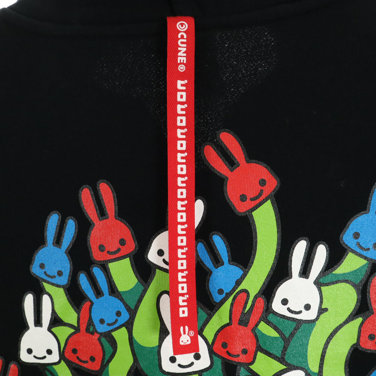 CUNE キューン 24周年 バック うさぎ ドラゴン 長袖 ジップパーカー M ブラック メンズ
