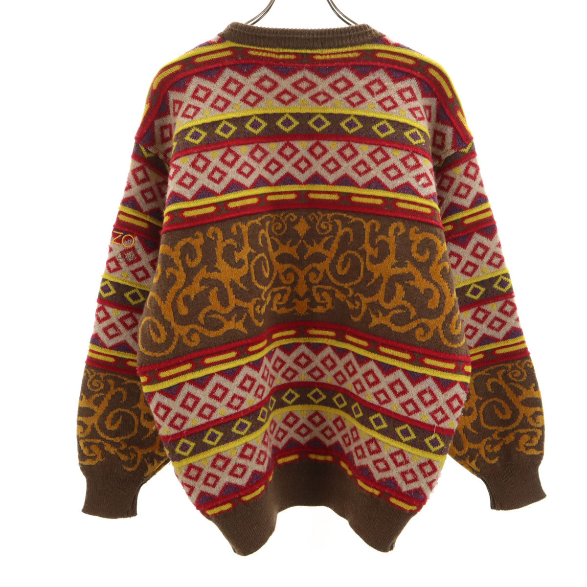 KENZO GOLF ケンゾーゴルフ 90s 日本製 オールド 総柄 長袖 セーター 4 ブラウン系 ニット メンズ