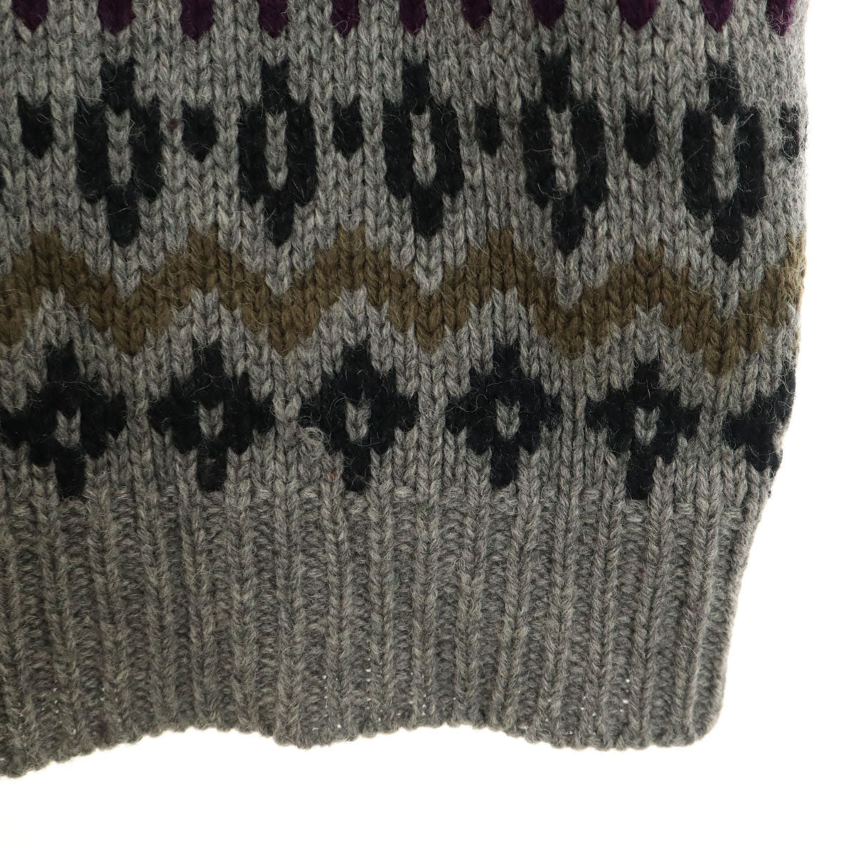 GAP ギャップ 80s ヴィンテージ 総柄 長袖 セーター L グレー ニット メンズ