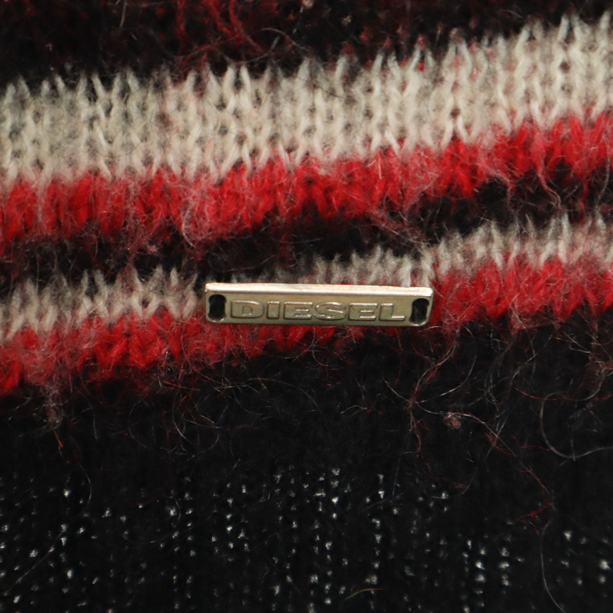 DIESEL ディーゼル イタリア製 ボーダー 長袖 ニットカーディガン L ブラック系 メンズ