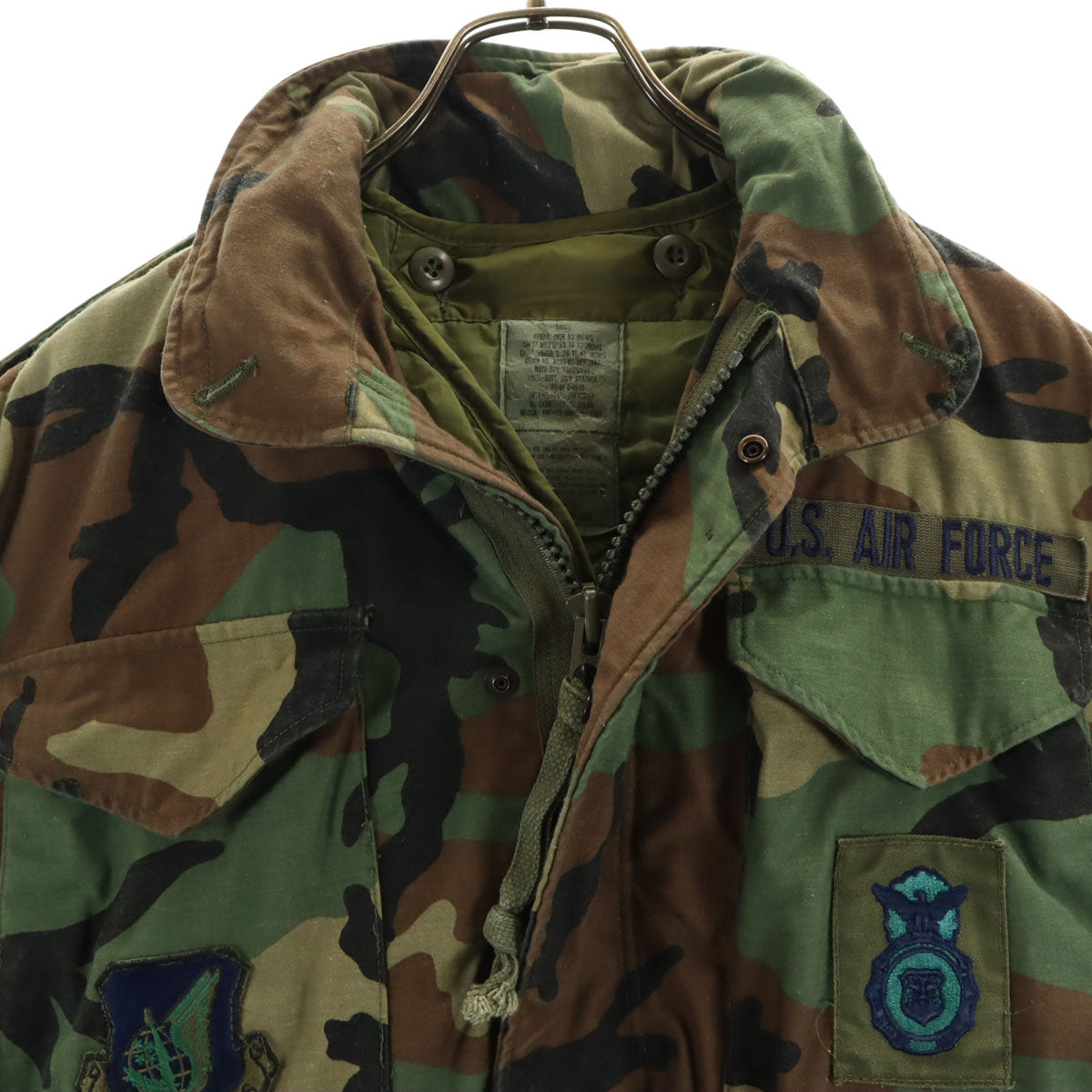 US ARMY アメリカ軍 80s アメリカ軍 ヴィンテージ カモフラ柄 ライナー付き ミリタリージャケット S カーキ 迷彩 メンズ