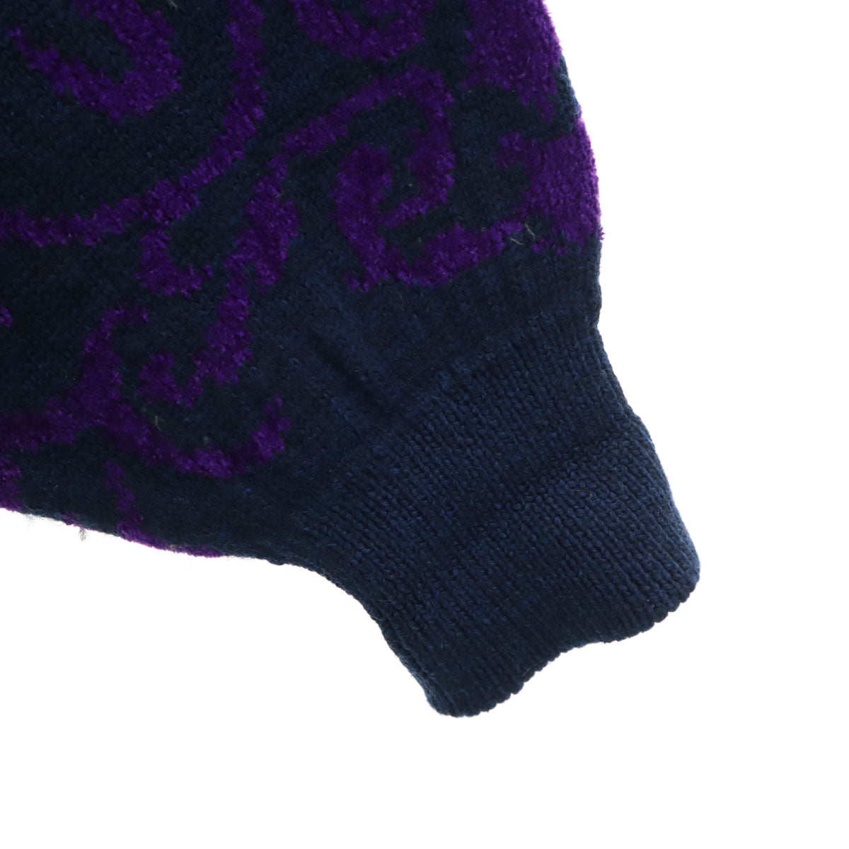 KENZO ケンゾー 90s 日本製 ウールブレンド オールド 総柄 ゴルフ 長袖 セーター 3 パープル系 ニット メンズ