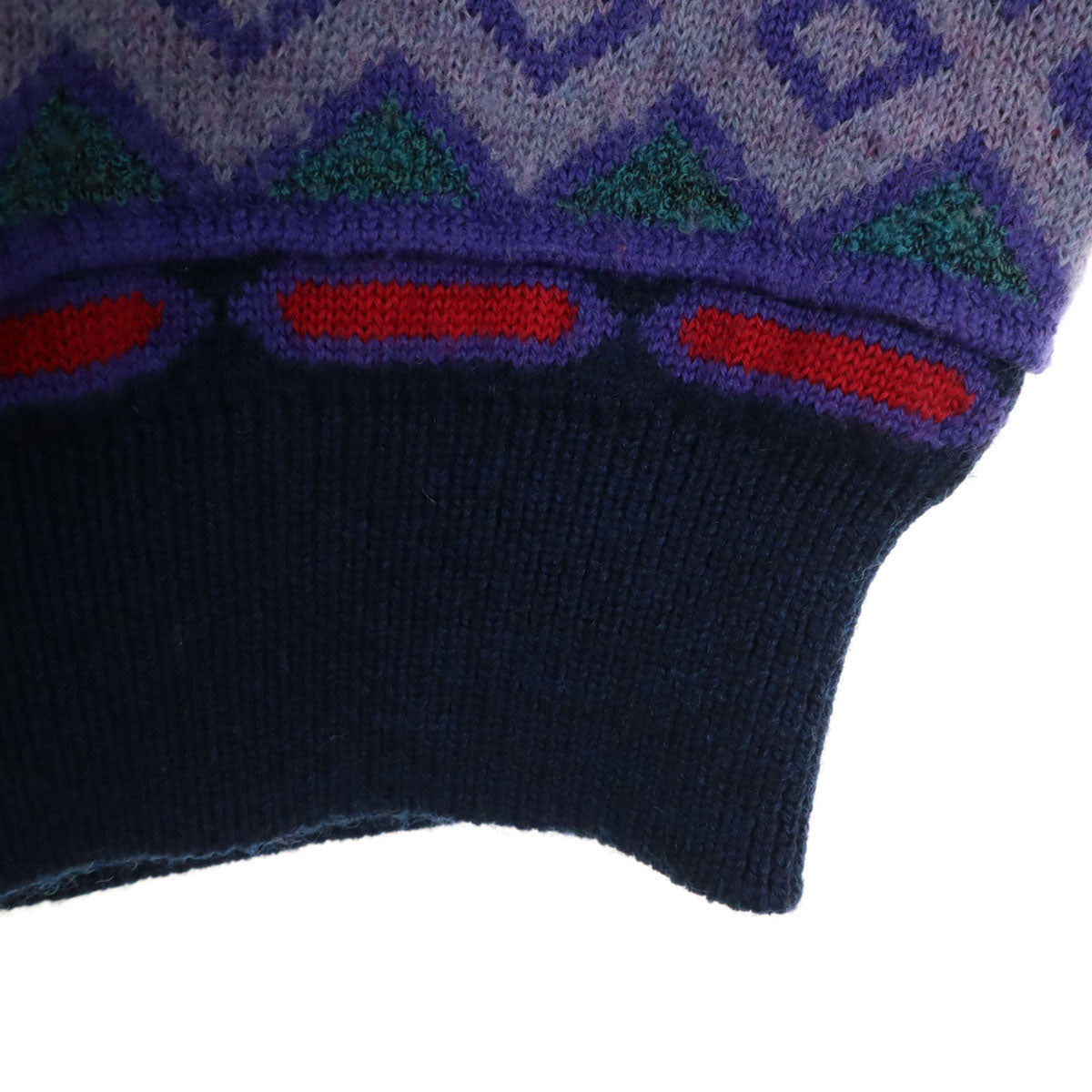 KENZO ケンゾー 90s 日本製 ウールブレンド オールド 総柄 ゴルフ 長袖 セーター 3 パープル系 ニット メンズ