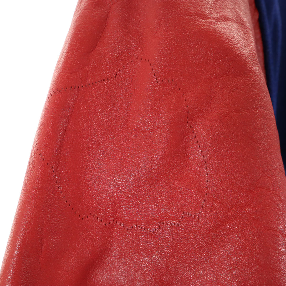 LASLEY KNITTING ラスレイニッティング 60s ウール ヴィンテージ 袖革 スタジャン 44 ネイビー系 メンズ