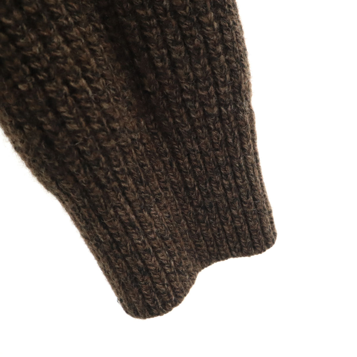 SalvatoreFerragamo サルバトーレフェラガモ イタリア製 ウールブレンド レザー切替 ニットジャケット M ブラウン メンズ