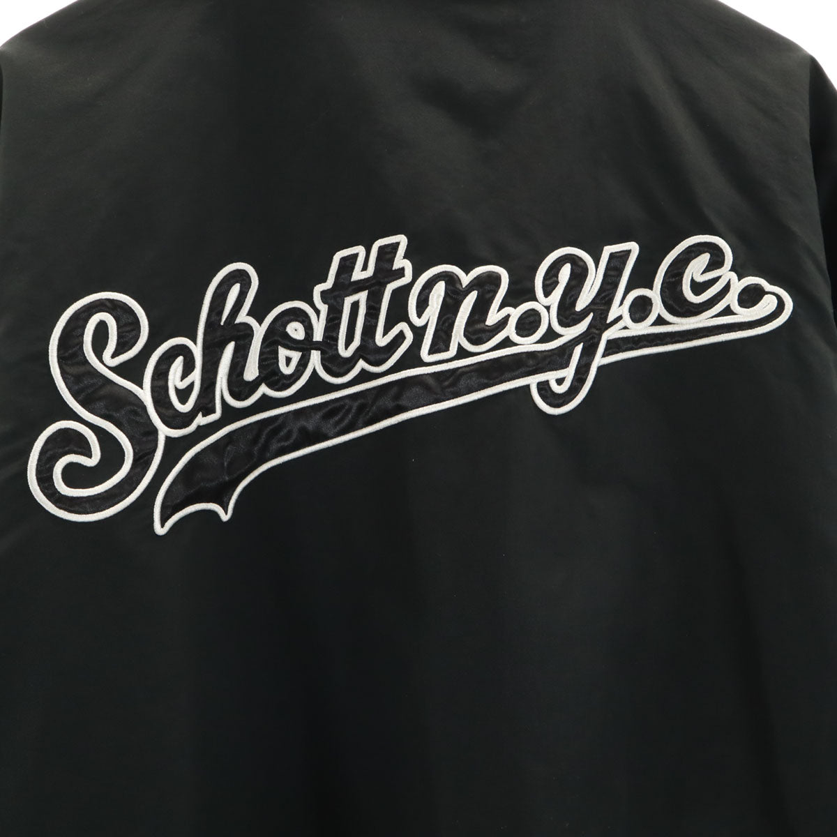 schott ショット AWARD JACKET ナイロン スタジャン L ブラック メンズ