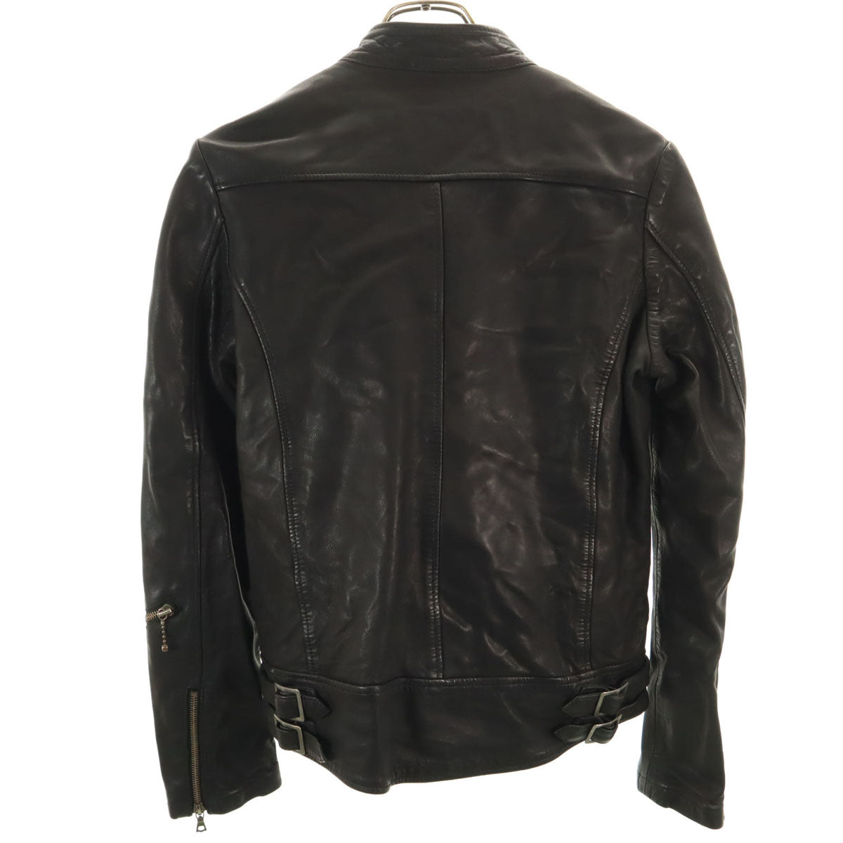 MACPHEE マカフィー 羊革レザー ライダースジャケット 36 ブラック トゥモローランド レディース