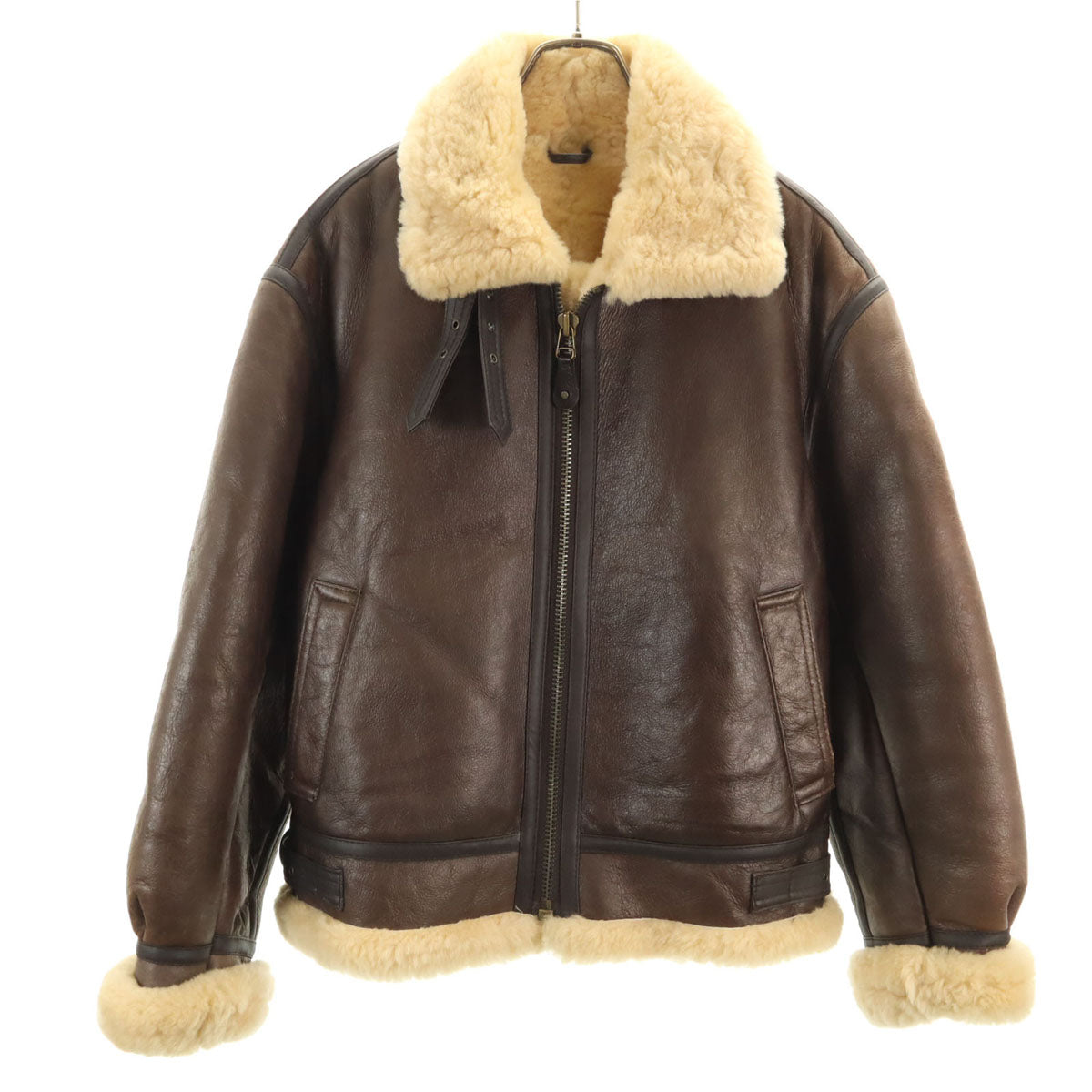 J.K MEMBERS 羊革 ムートン TYPE B-3 フライトジャケット M ブラウン メンズ