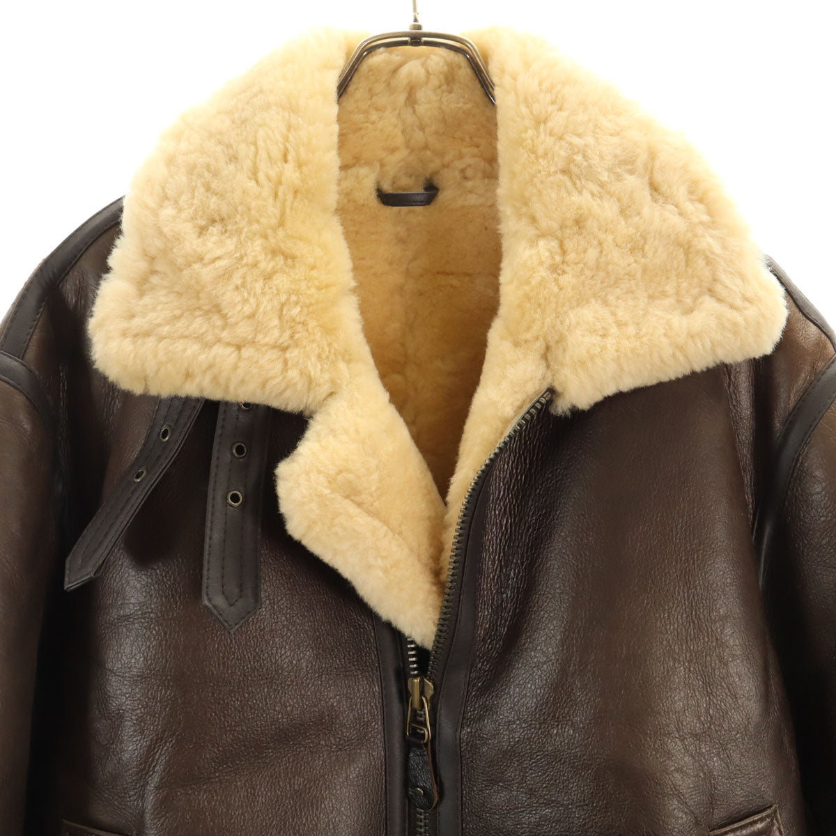 美品　type B-3 羊革　本革　ムートンフライトジャケットM ブラウン J.K MEMBERS 羊革 ムートン TYPE B-3 フライトジャケット M ブラウン