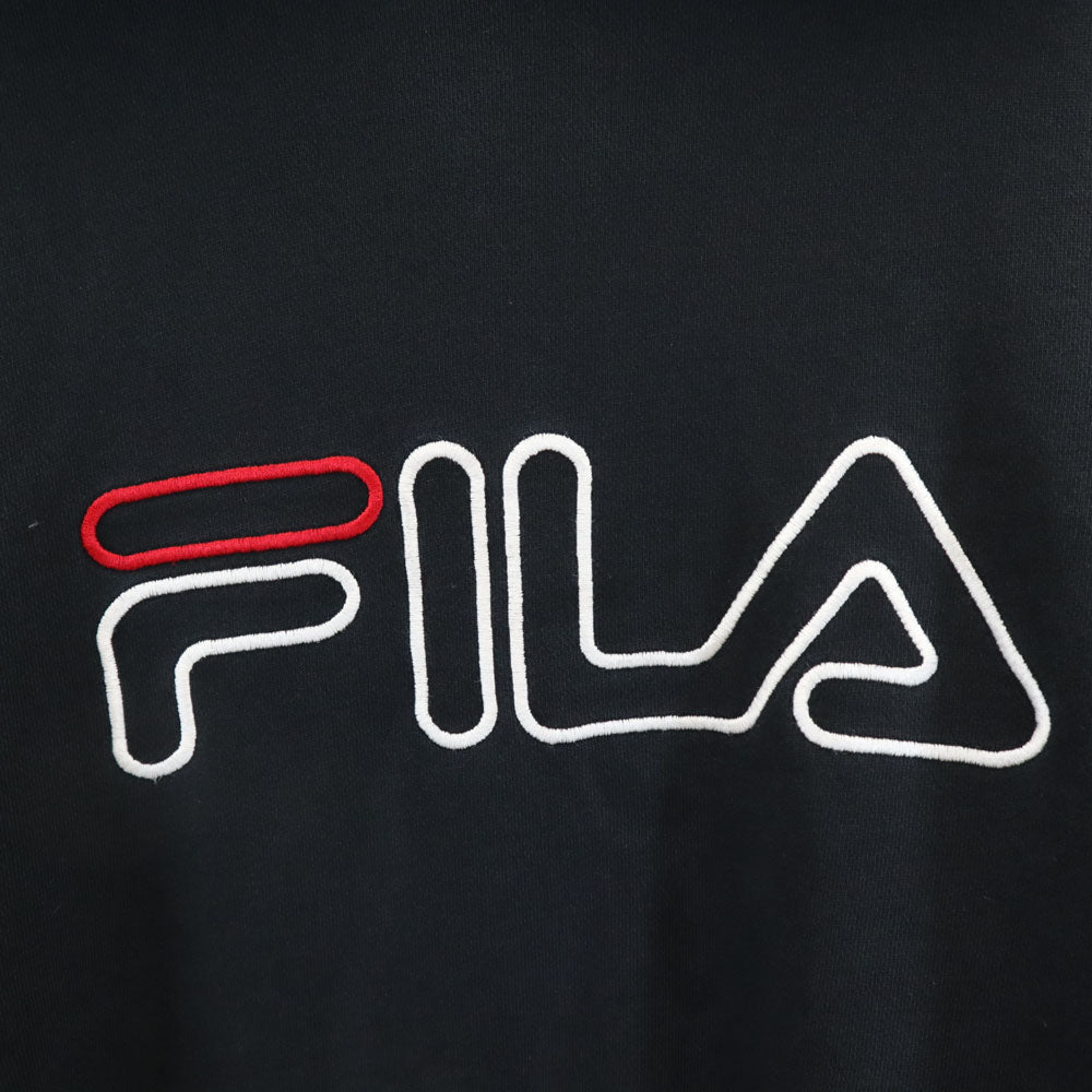 FILA フィラ 90s カナダ製 オールド 長袖 スウェットパーカー XL ブラック メンズ