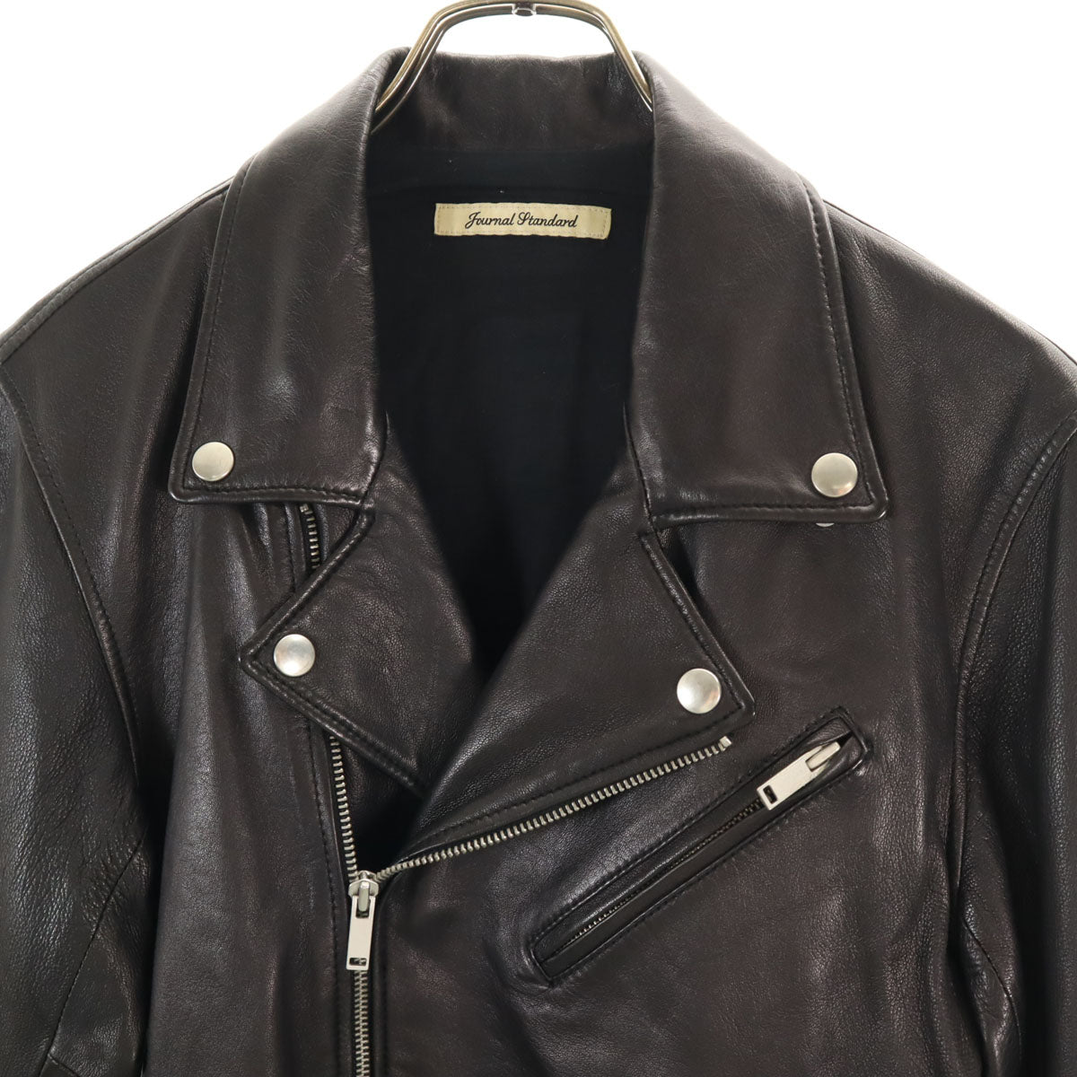 JOURNAL STANDARD ジャーナルスタンダード 羊革 レザー ダブルライダースジャケット L ブラック メンズ