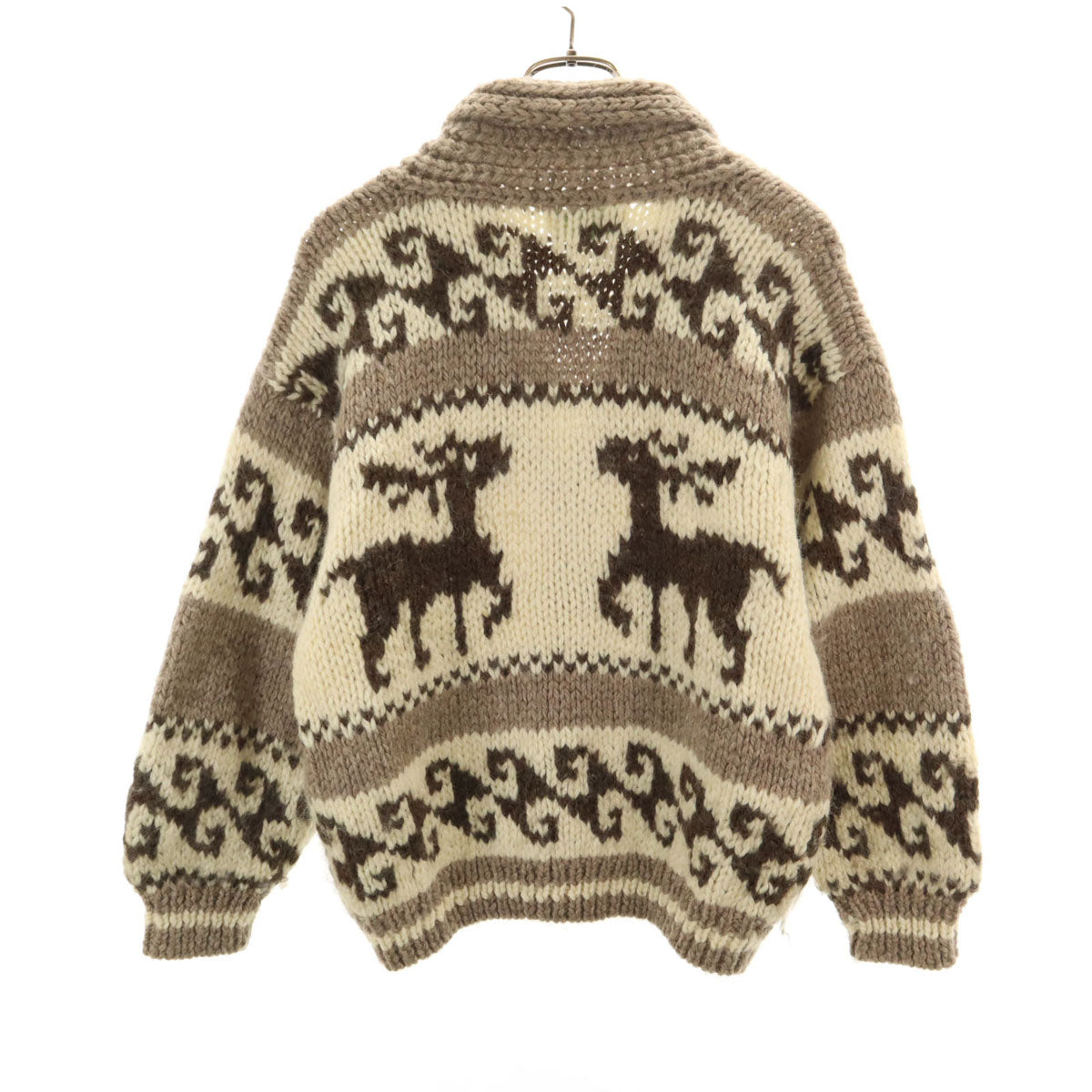 COXCOMB OUTDOOR WEAR オールド トナカイ柄 ショールカラー カウチンジャケット アイボリー トグルボタン レディース