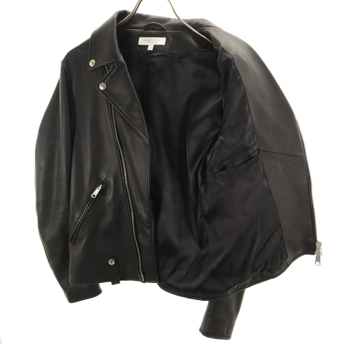 BEAUTY＆YOUTH UNITED ARROWS ビューティーアンドユース ユナイテッドアローズ ダブルライダースジャケット S ブラック メンズ