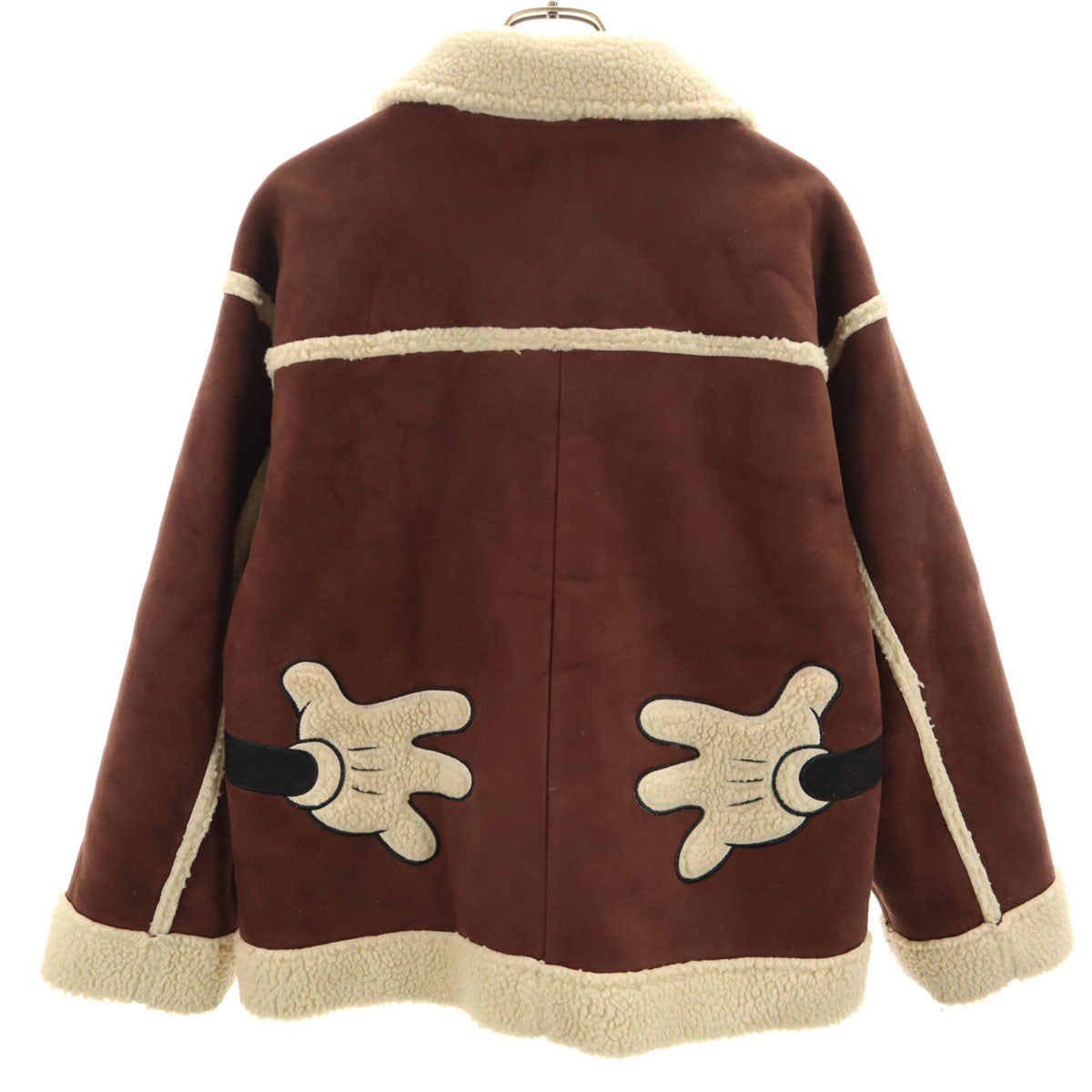 Disney SERIES CREATED by MOUSSY ディズニーシリーズクリエイテッドバイマウジー バック ミッキーマウスハンド ジャケット F ブラウン 裏ボア レディース
