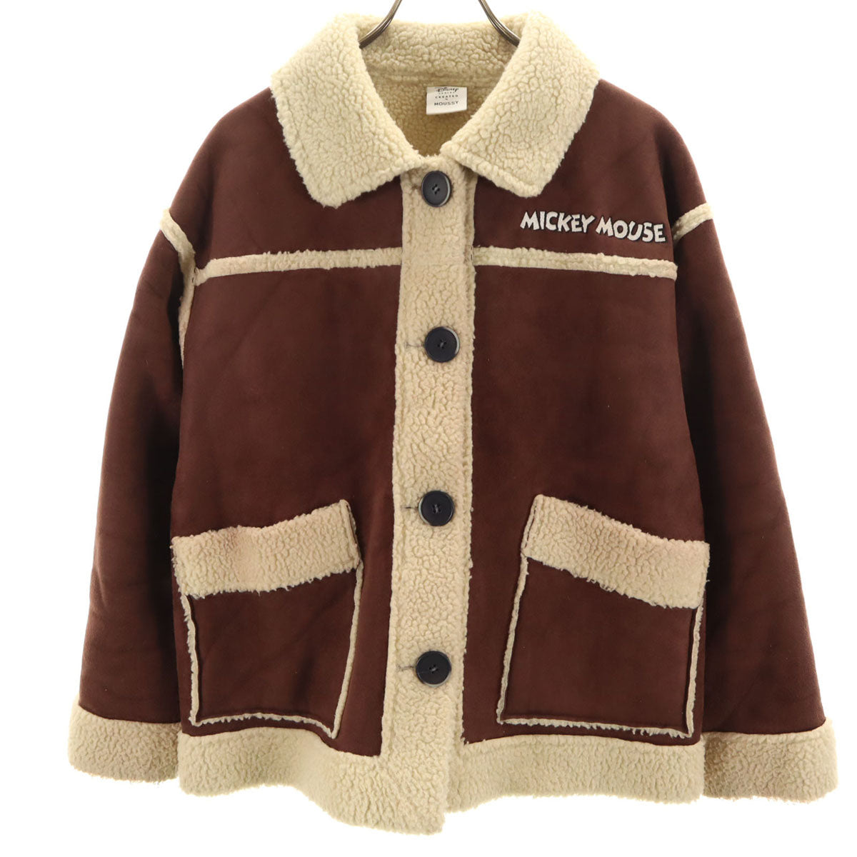 Disney SERIES CREATED by MOUSSY ディズニーシリーズクリエイテッドバイマウジー バック ミッキーマウスハンド ジャケット F ブラウン 裏ボア レディース