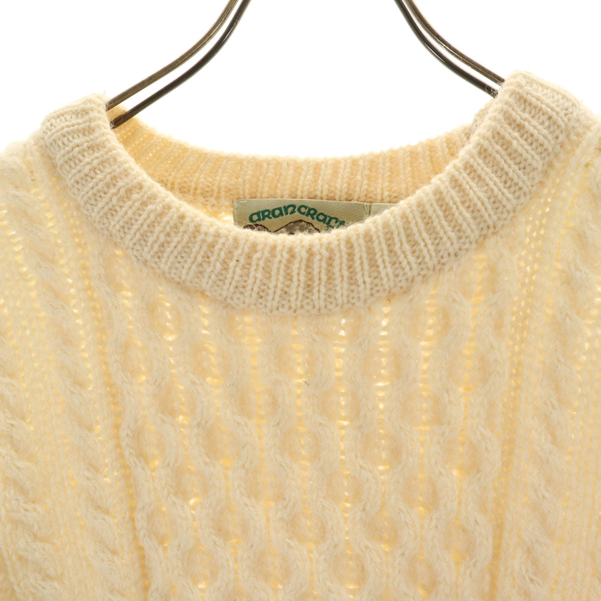 aran crafts アランクラフト アイルランド製 長袖 セーター 2 アイボリー ニット レディース