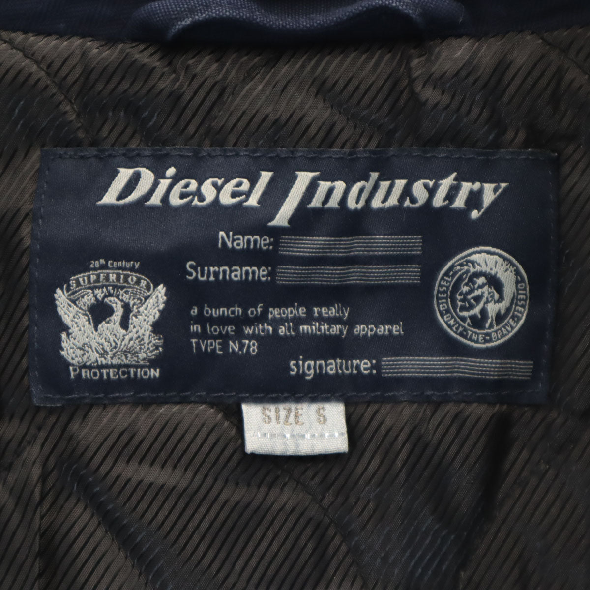 DIESEL ディーゼル ボンバー 中綿ジャケット S ネイビー メンズ