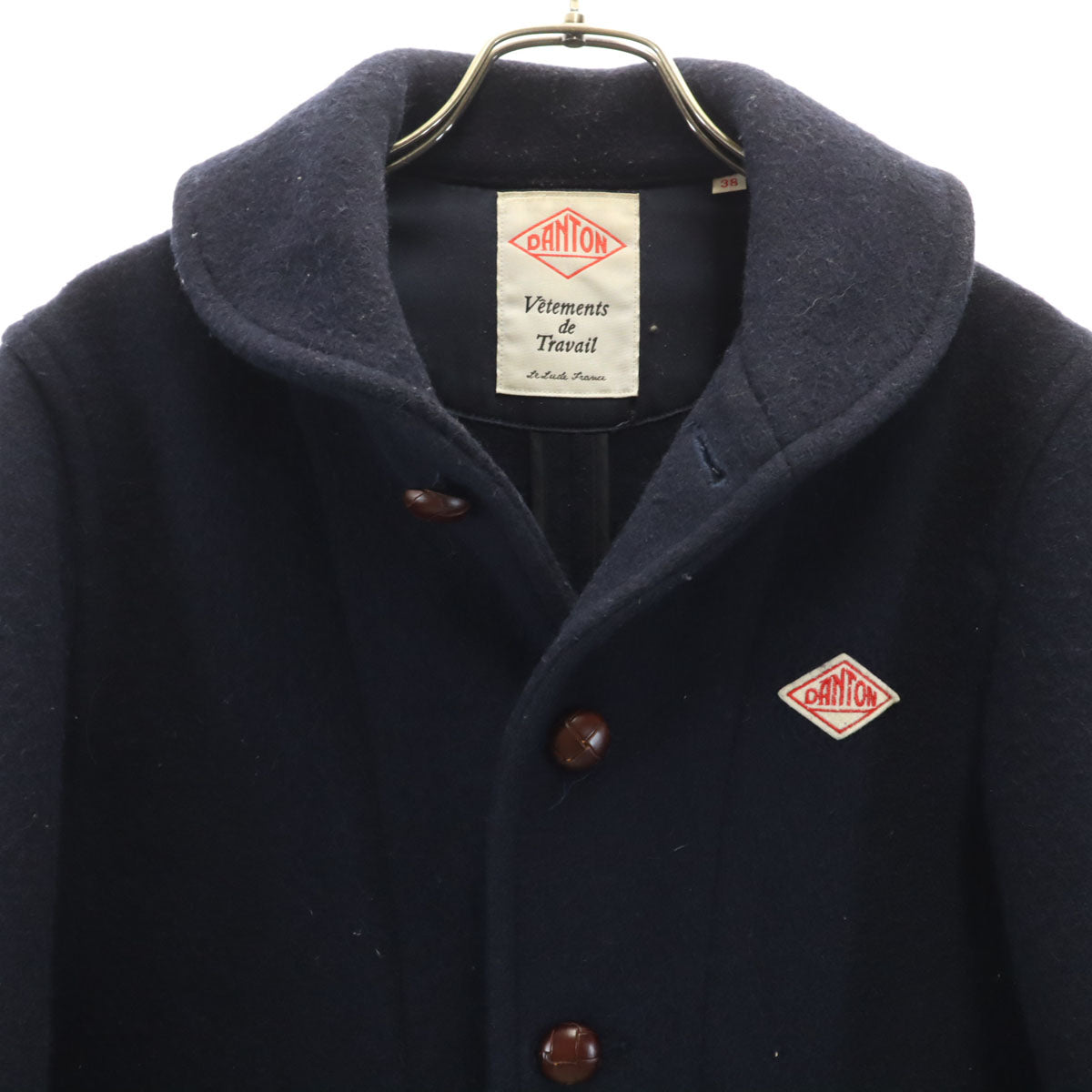 Danton ダントン 日本製 ウールモッサ ジャケット 38 ネイビー レディース