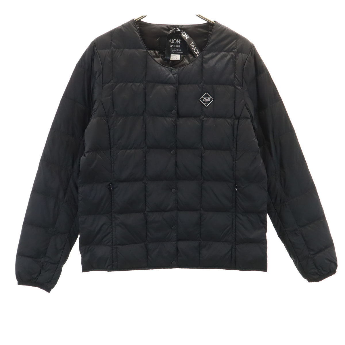 TAION タイオン インナー ダウンジャケット L ブラック 収納袋付き レディース