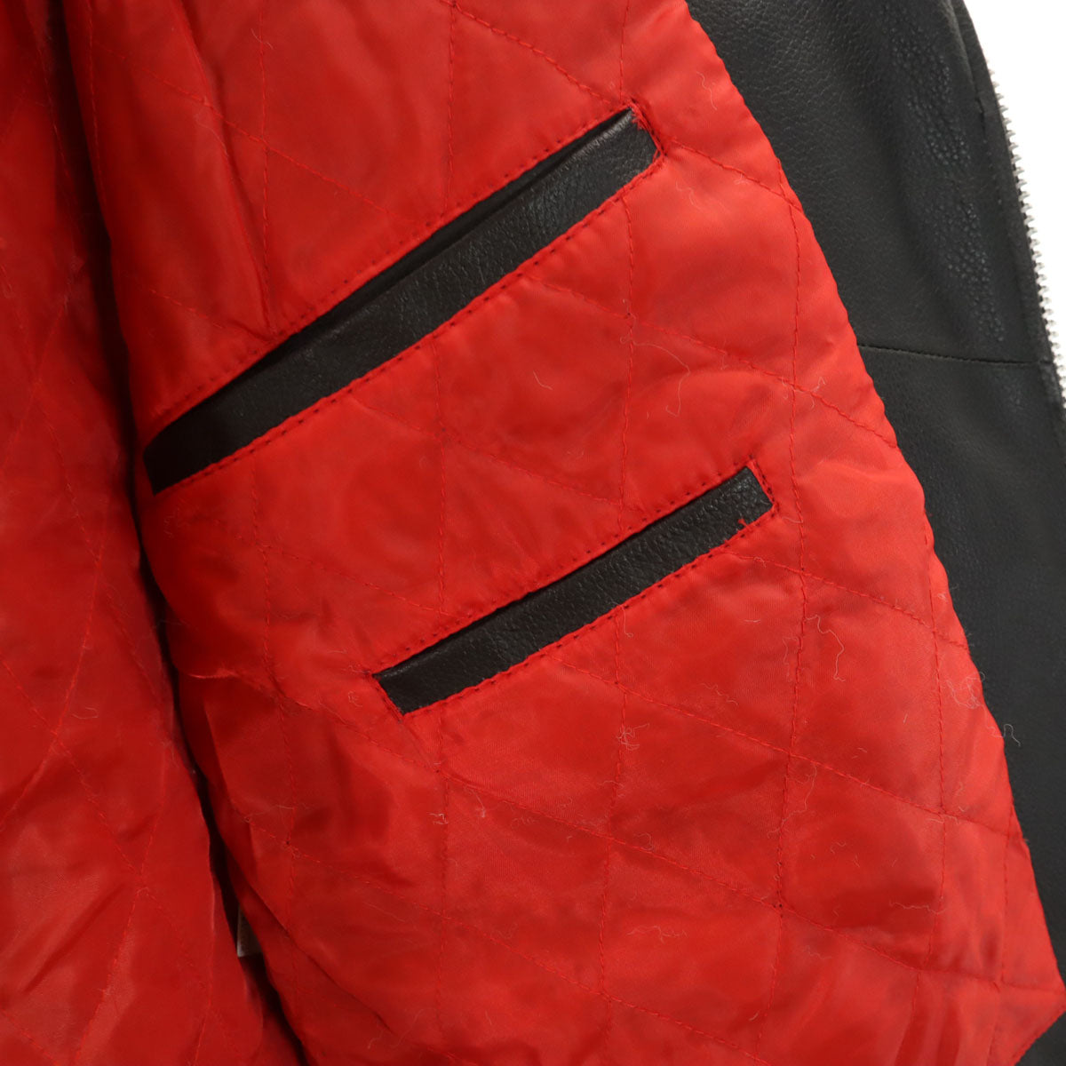 レザー ライダースジャケット 4L ブラック系 ビッグサイズ 裏キルティング メンズ