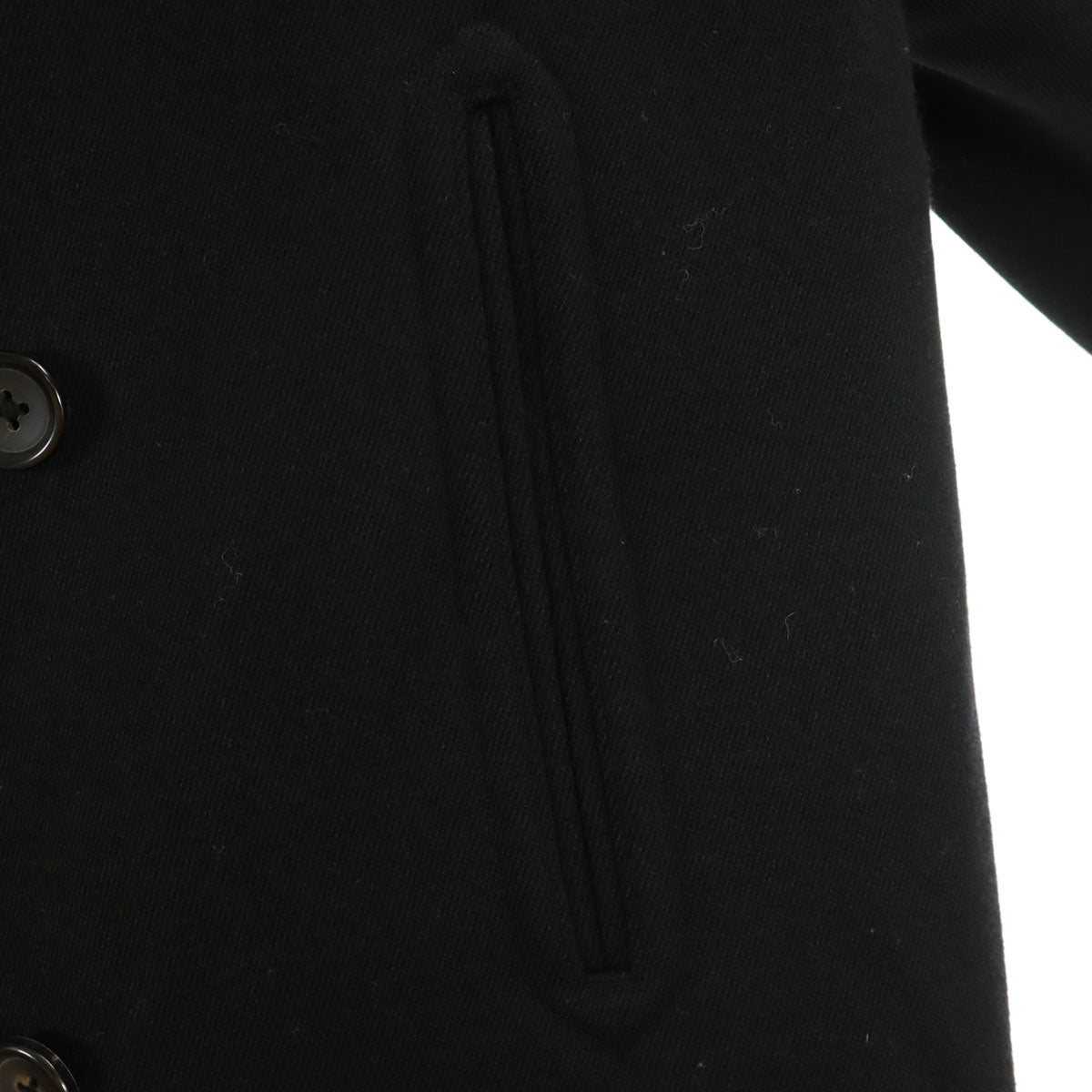Camoshita カモシタ UNITED ARROWS 日本製 ウールブレンド ピーコート 46 ブラック系 メンズ