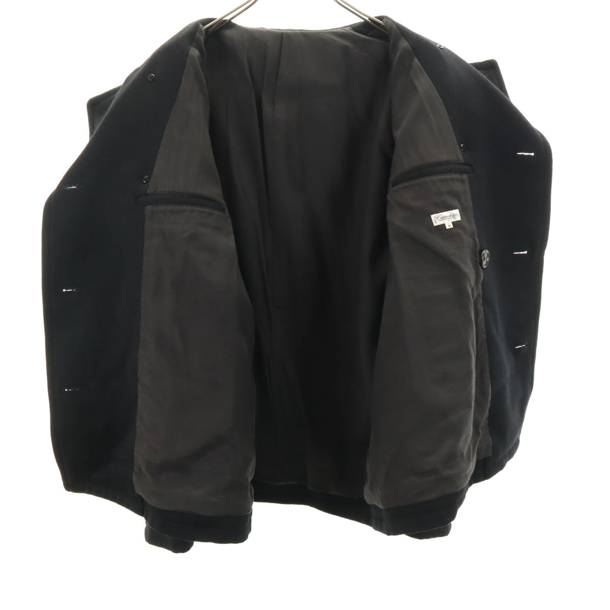 Camoshita カモシタ UNITED ARROWS 日本製 ウールブレンド ピーコート 46 ブラック系 メンズ