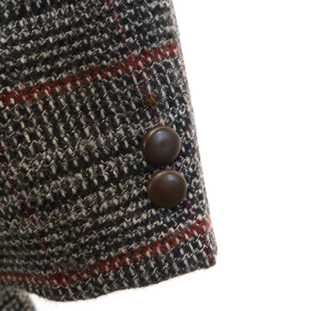 Pierre Cardin ピエールカルダン 日本製 チェック柄 ソフトツイード テーラードジャケット A5 グレー メンズ