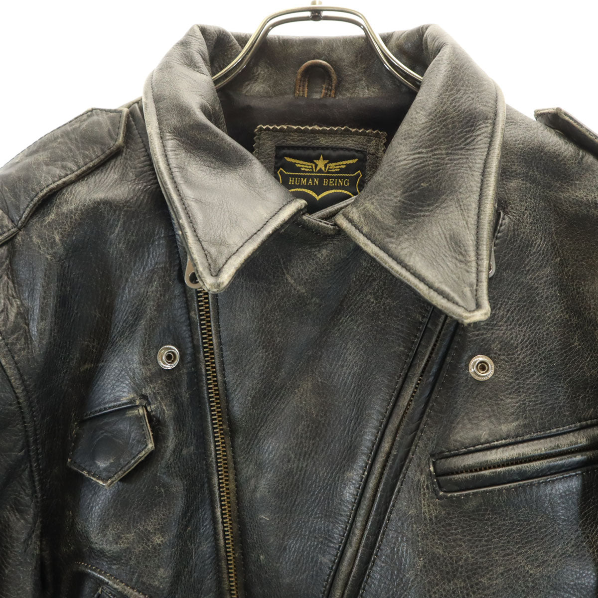 HUMAN BEING ヒューマンビーイング 90s オールド ライダースジャケット 40 ブラック系 メンズ