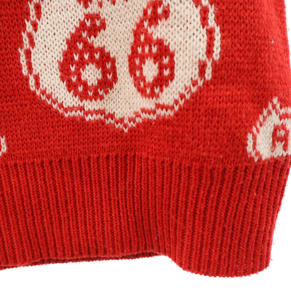 JOYRICH ジョイリッチ 総柄 長袖 セーター L レッド ニット メンズ