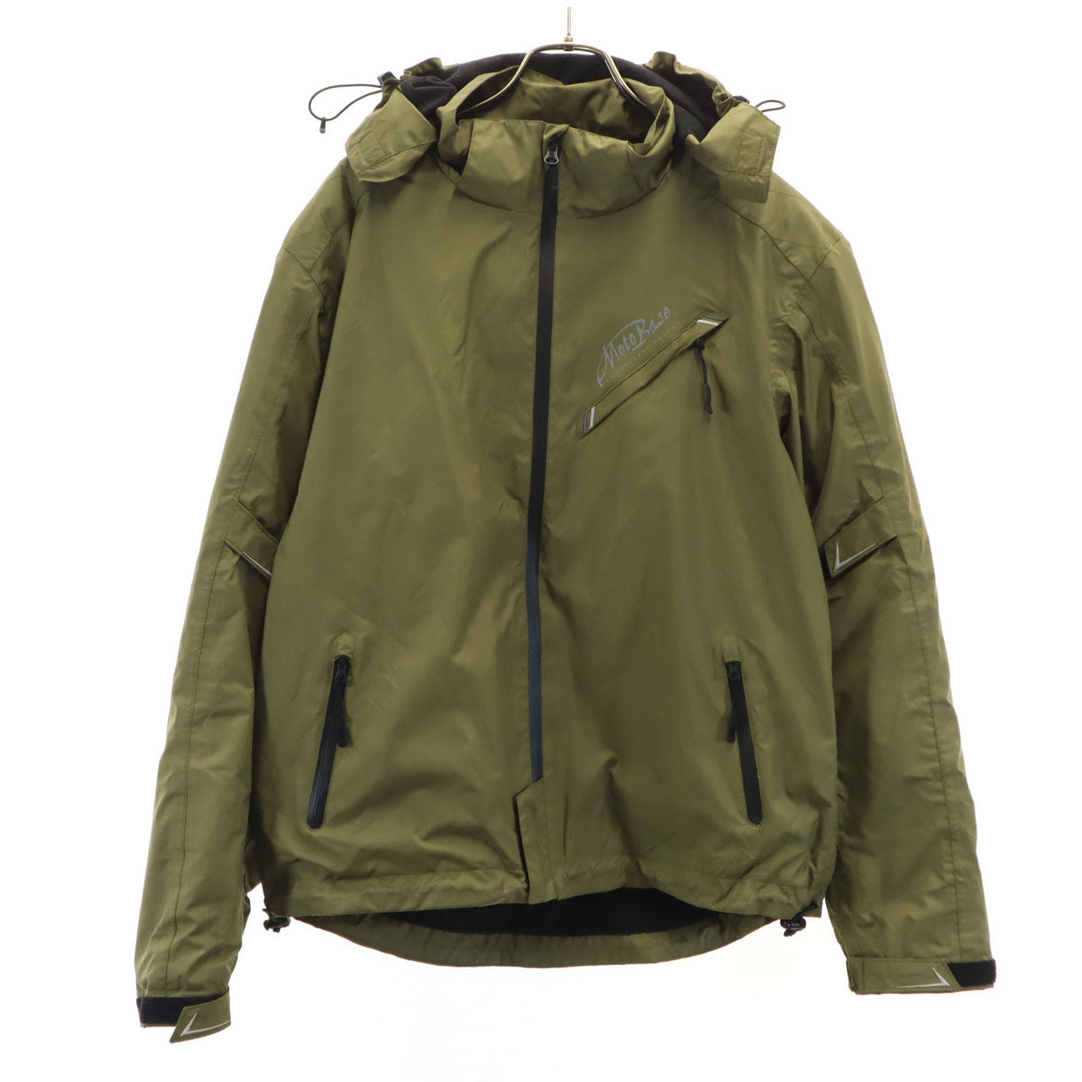 MOTOBASE モトベース バイク プロテクション ウィンドブレーカー ジャケット LL オリーブ モーターサイクル メンズ