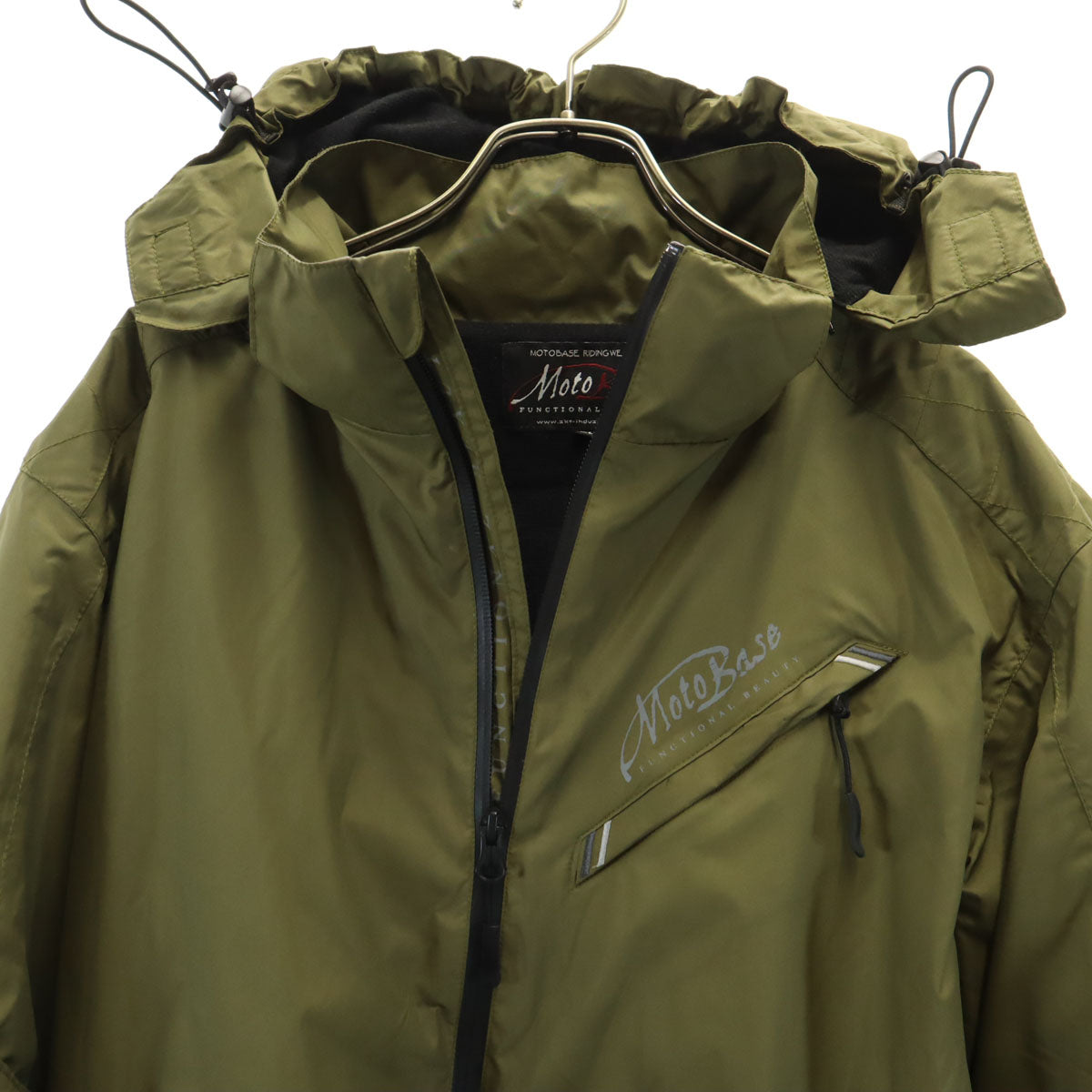 MOTOBASE モトベース バイク プロテクション ウィンドブレーカー ジャケット LL オリーブ モーターサイクル メンズ