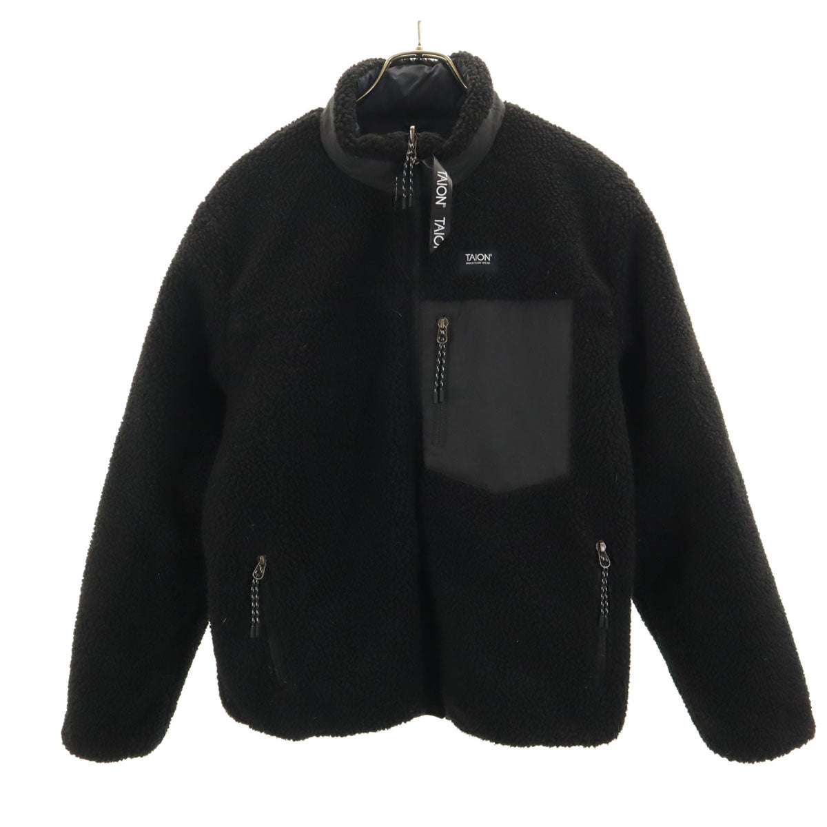 TAION タイオン リバーシブル ダウンジャケット L ブラック ボア メンズ