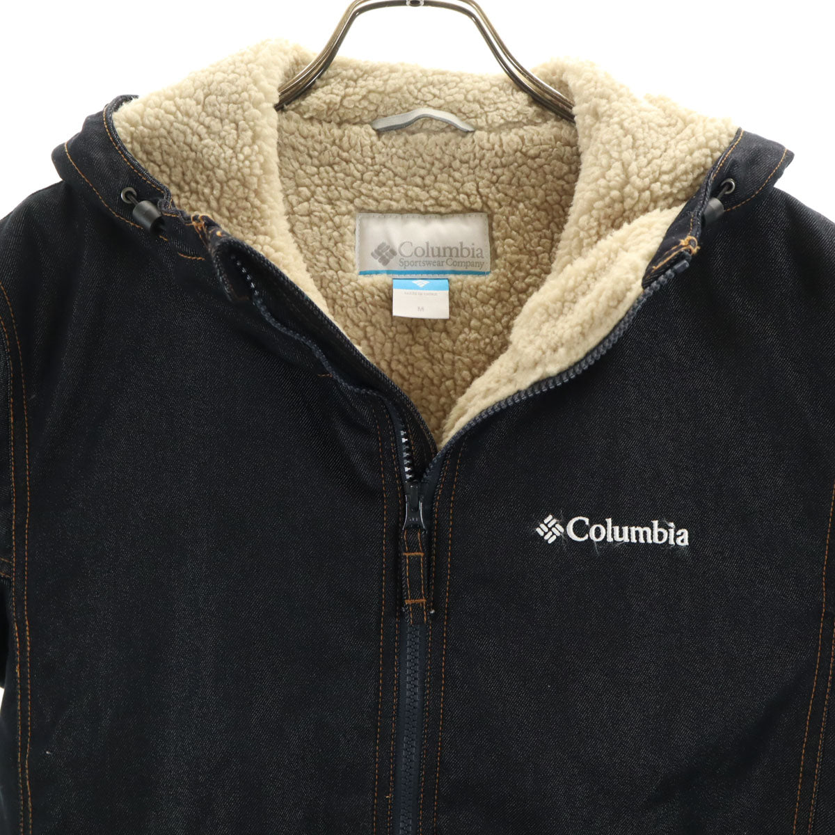 美品 Columbia コロンビア デニム マウンテンジャケット M インディゴ 中綿 アウトドア メンズ