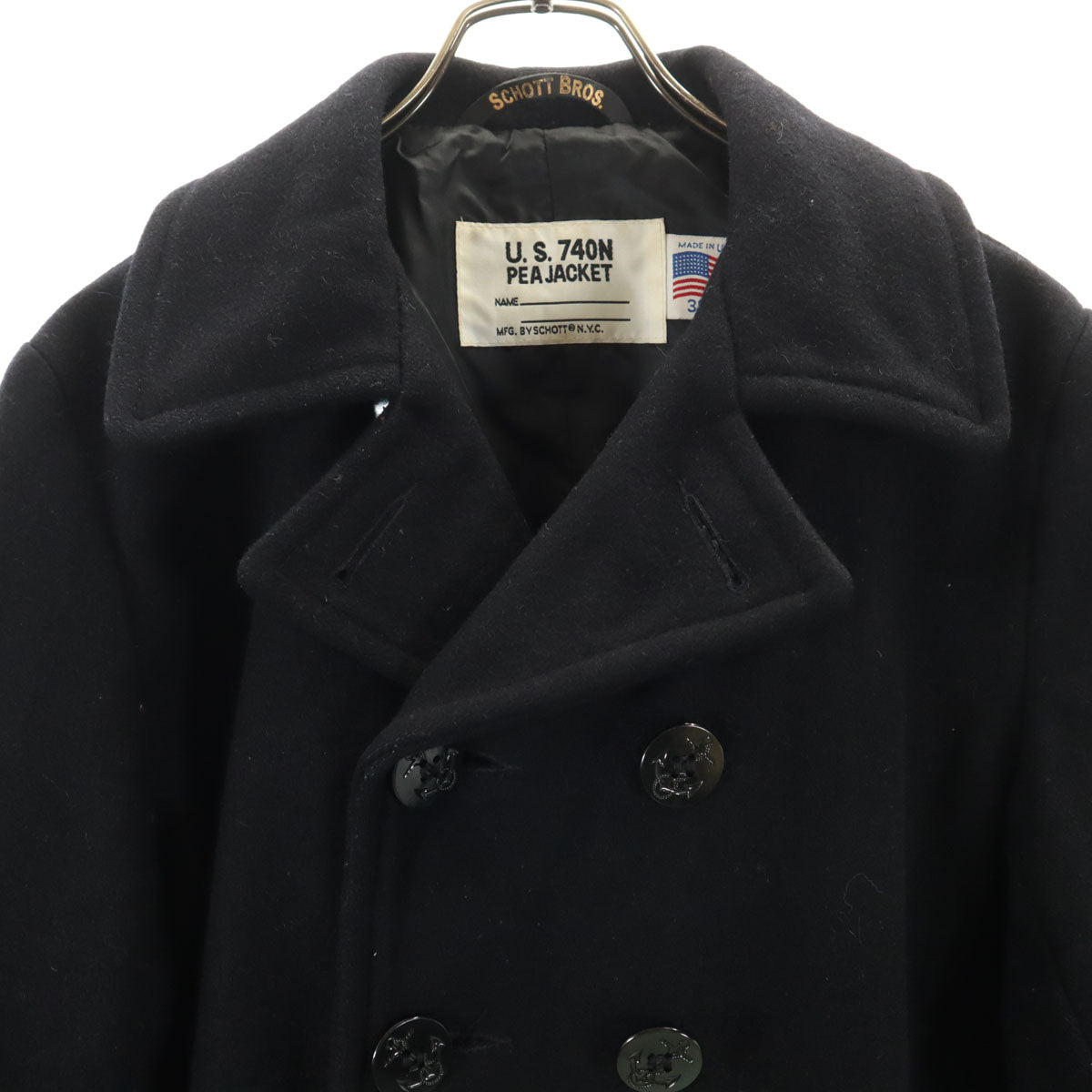 schott ショット USA製 ピーコート 38 ブラック U.S.740N メンズ