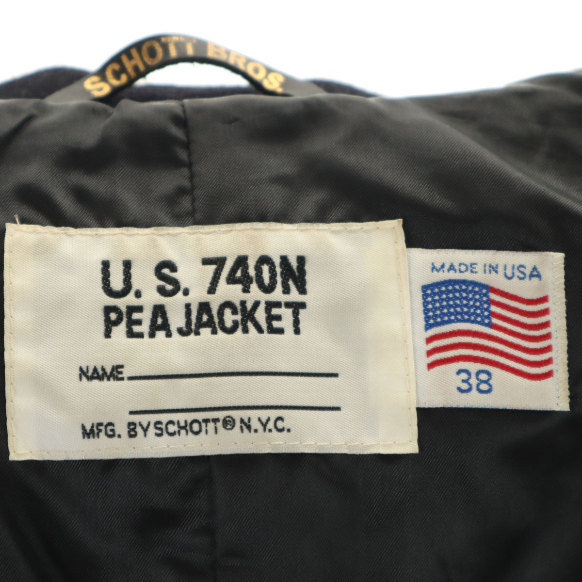 schott ショット USA製 ピーコート 38 ブラック U.S.740N メンズ