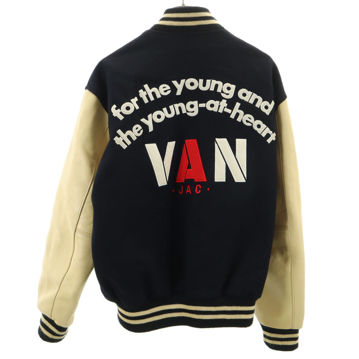 VAN JACKET　フルデコ　スタジャン　ネイビー　袖レザー　LL VAN JACKET フルデコ スタジャン ネイビー 袖レザー LL van スタジャン