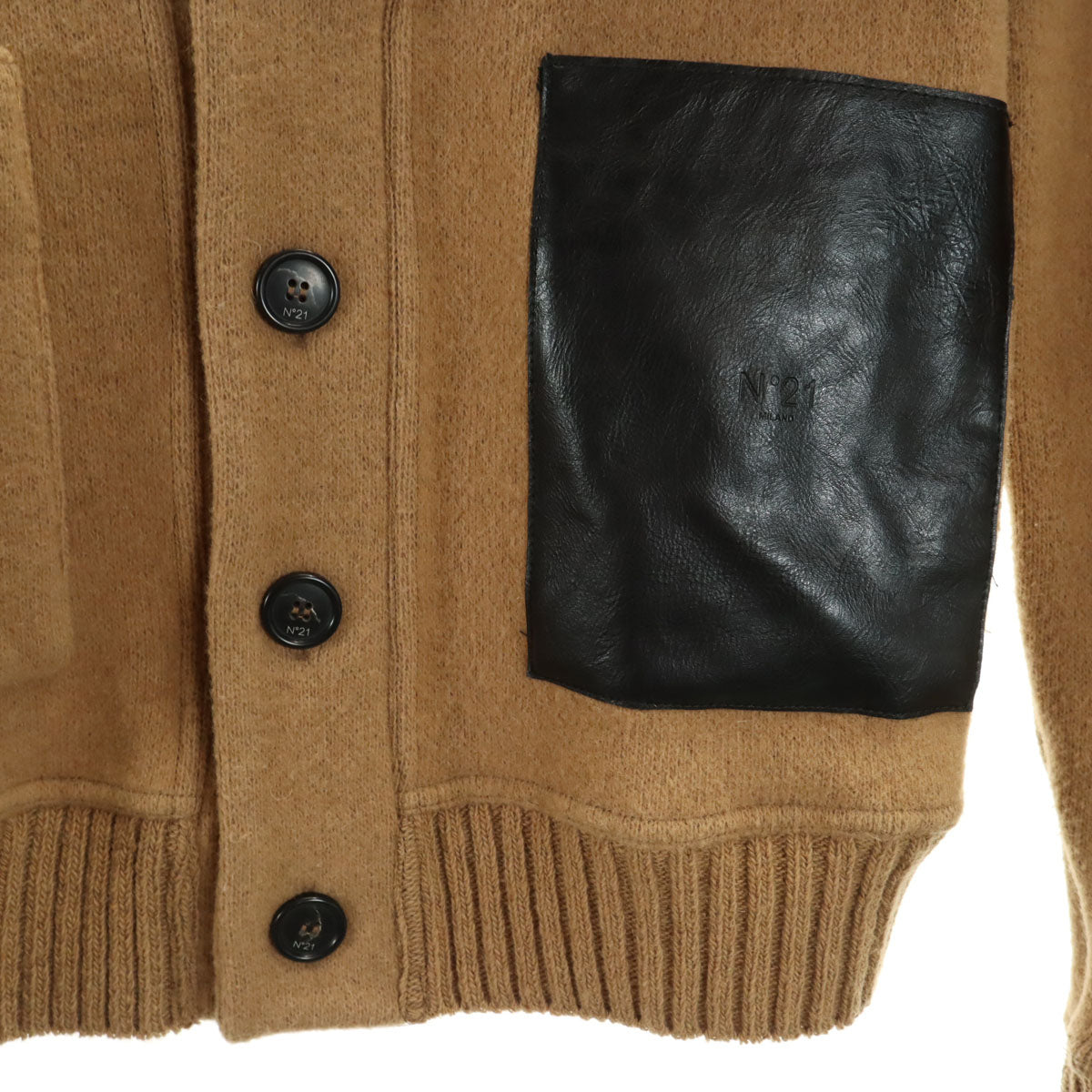 N°21 ヌメロ ヴェントゥーノ イタリア製 ウールブレンド 長袖 カーディガン 上下 セットアップ S ブラウン レディース