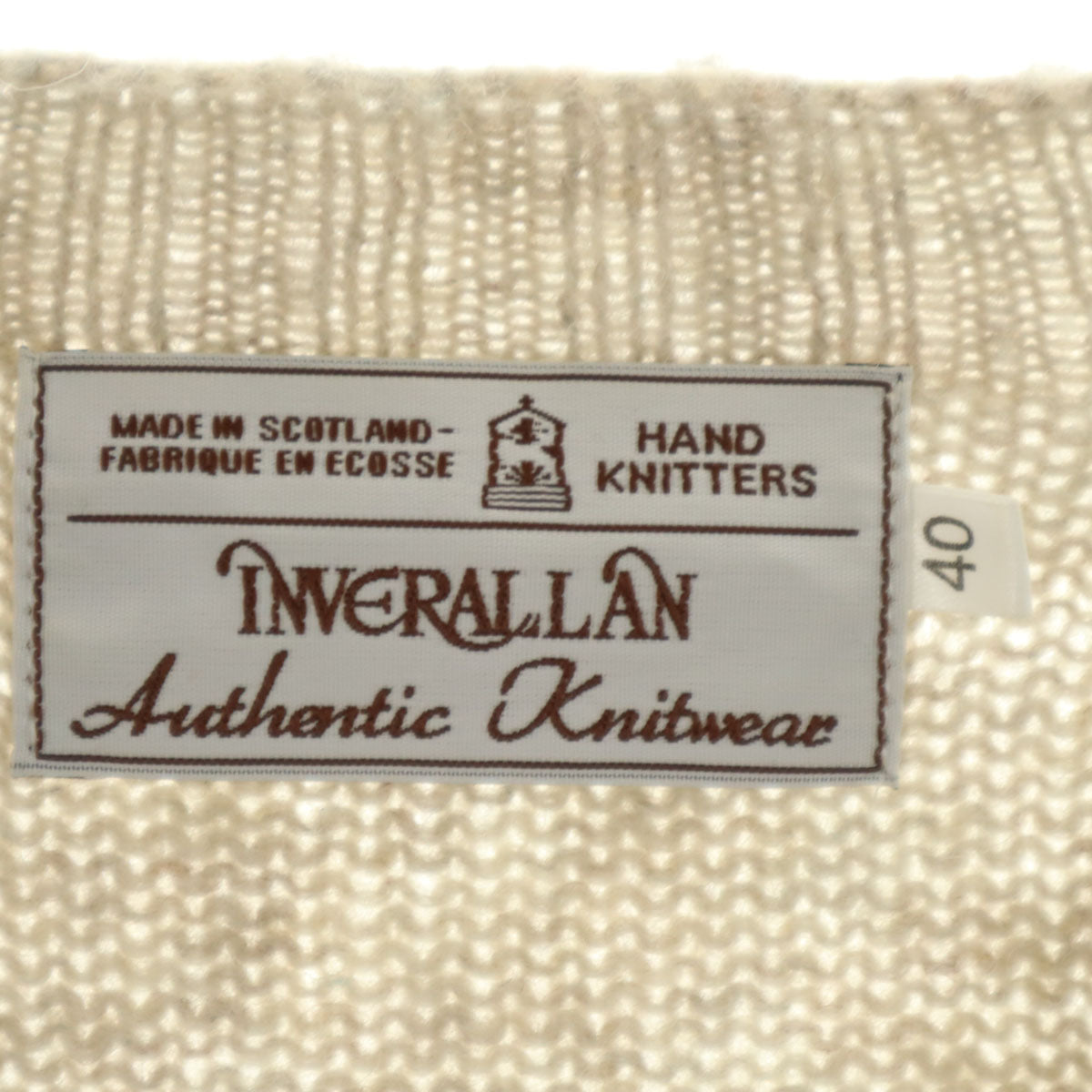 INVERALLAN インバーアラン スコットランド製 長袖 セーター 40 グレージュ ニット メンズ