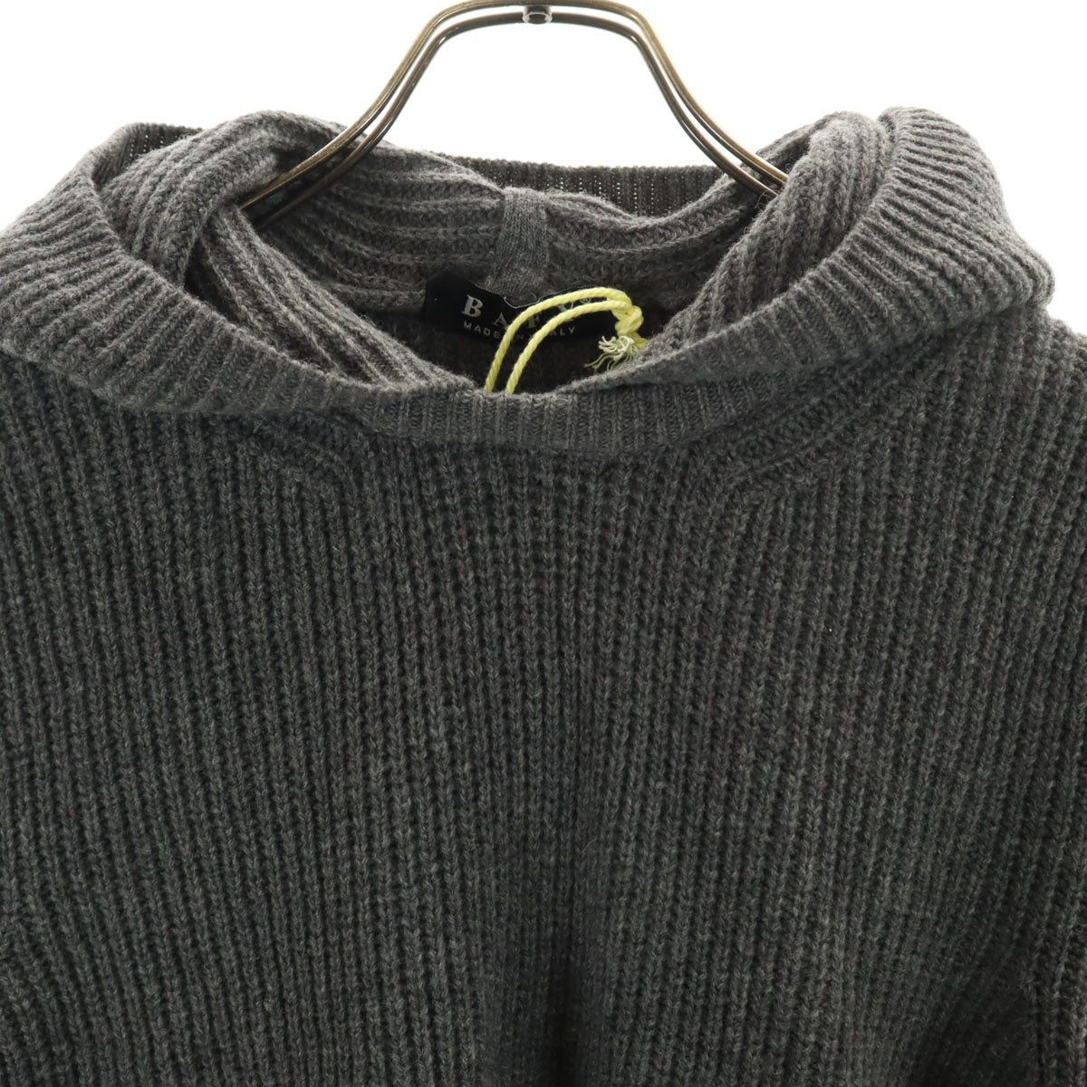 美品 BAFY バフィ イタリア製 BEAMS ビームス別注 長袖 ニット パーカー 46 チャコールグレー セーター メンズ