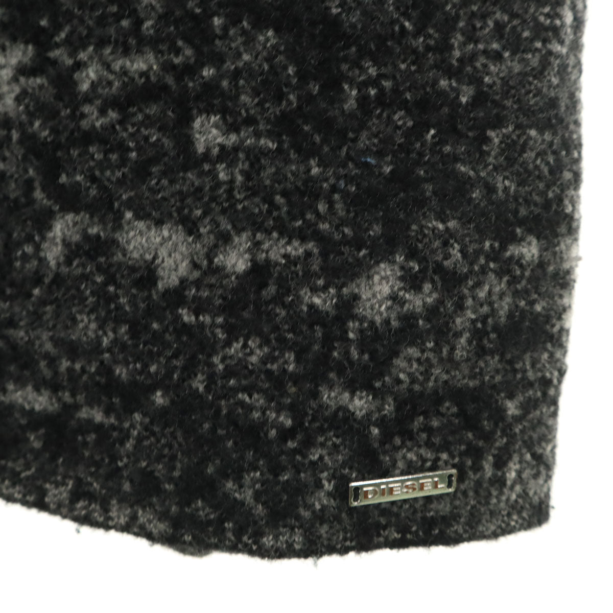 DIESEL ディーゼル ライダース ニット ロング コート S チャコールグレー レディース