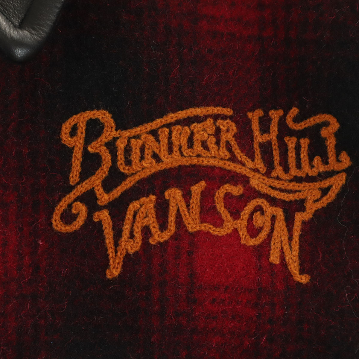 VANSON バンソン ウールブレンド チェック スタジャン M レッド TALONジップ メンズ