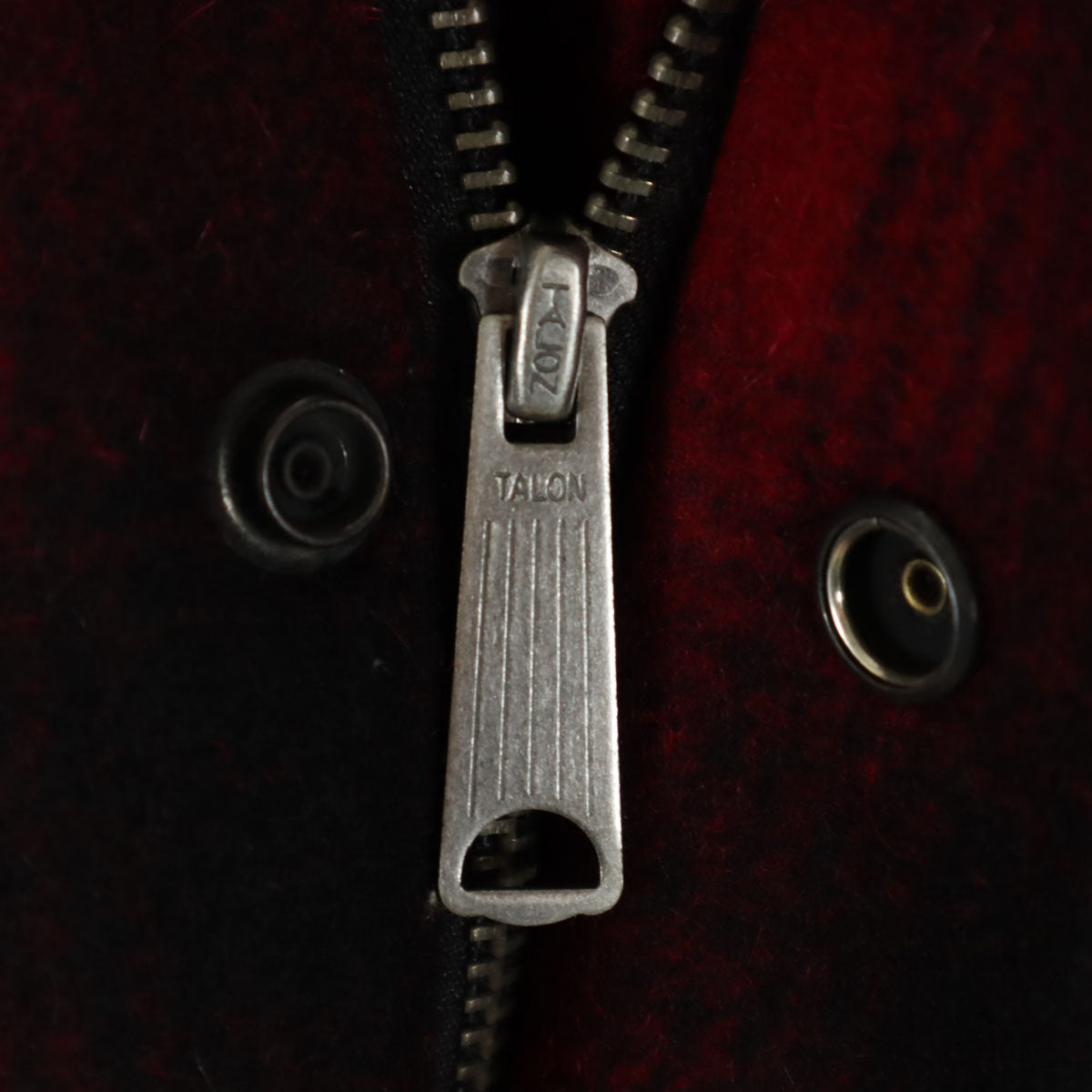 VANSON バンソン ウールブレンド チェック スタジャン M レッド TALONジップ メンズ