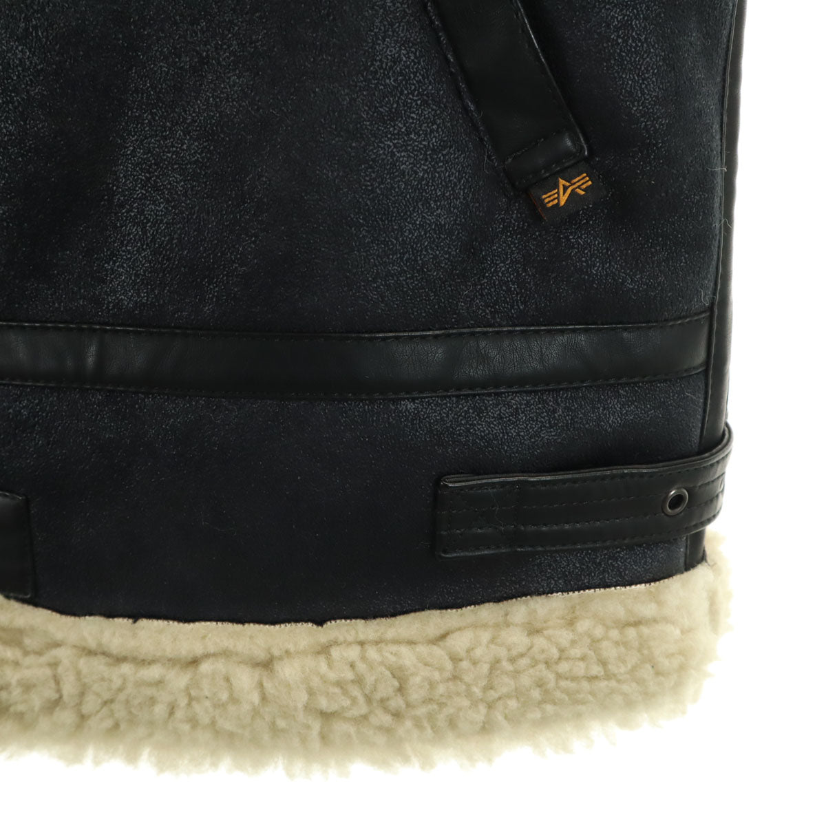 ALPHA INDUSTRIES INC アルファインダストリーズ フェイクムートン フライトジャケット M ブラック系 裏ボア レディース