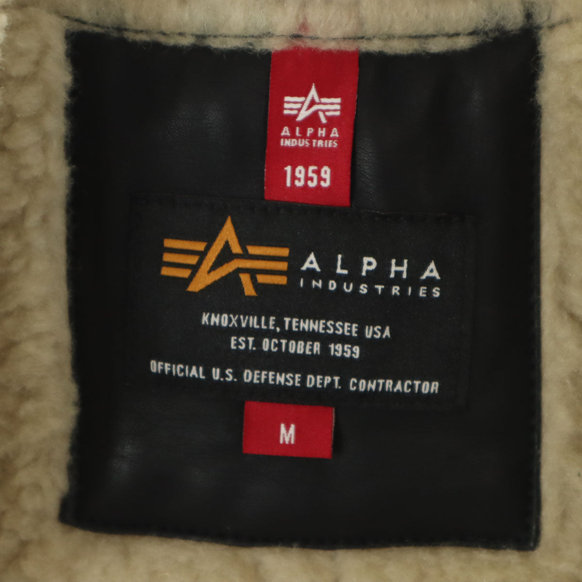 ALPHA INDUSTRIES INC アルファインダストリーズ フェイクムートン フライトジャケット M ブラック系 裏ボア レディース
