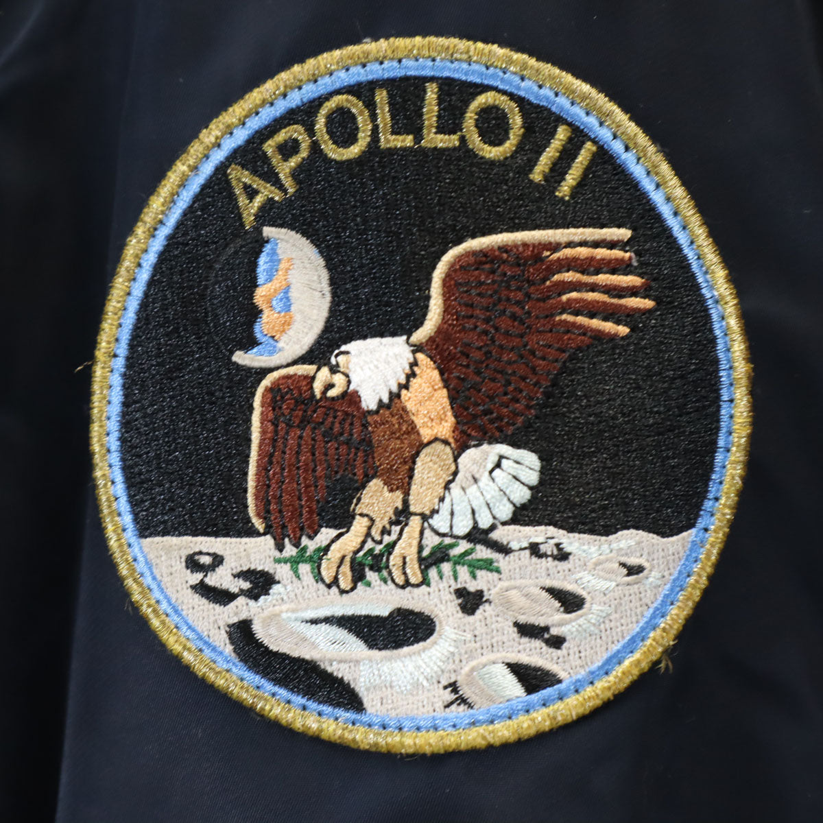 ALPHA アルファ APOLLO NASA ワッペン MA-1 フライトジャケット M ネイビー 中綿 メンズ