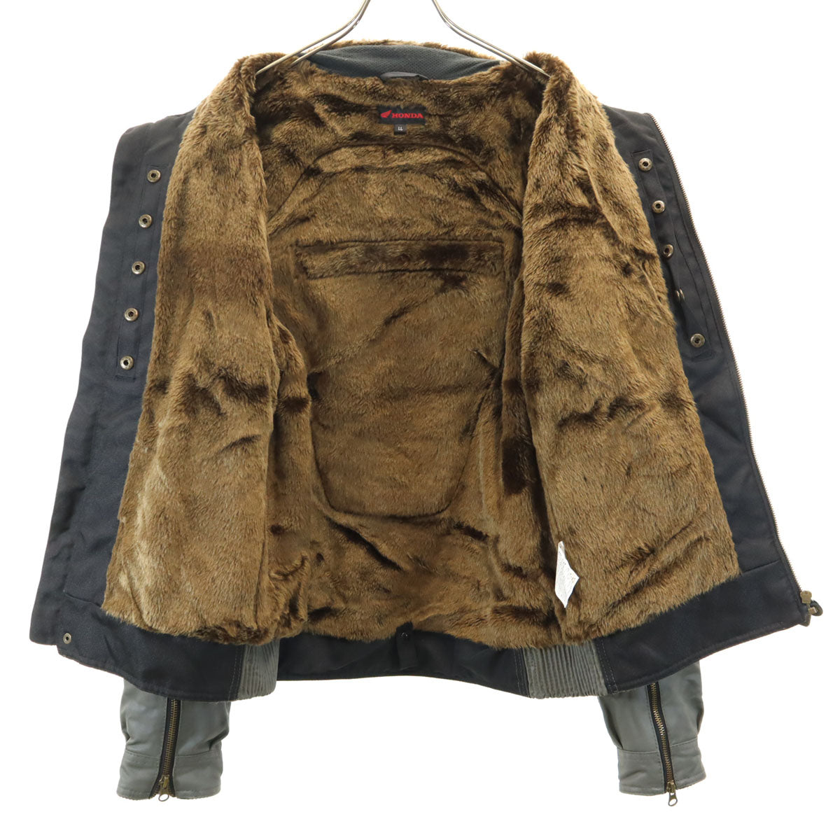 HONDA ホンダ バイク オイルコーティング加工 ライディング ジャケット LL カーキ 中綿 裏ファー プロテクター付き メンズ