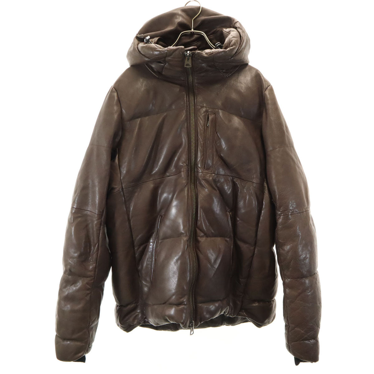 glamb グラム 羊革レザー 中綿ジャケット M ブラウン メンズ