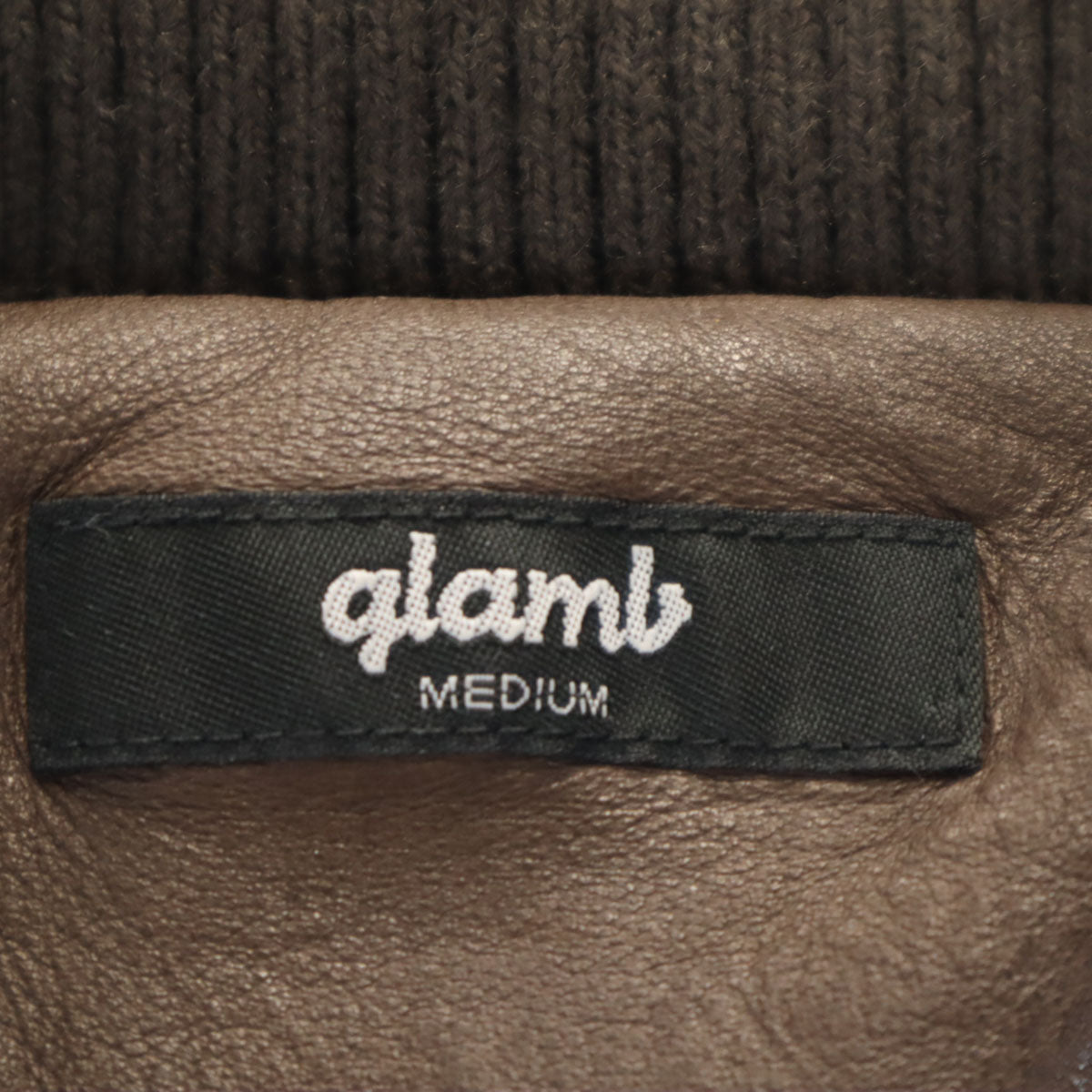 glamb グラム 羊革レザー 中綿ジャケット M ブラウン メンズ