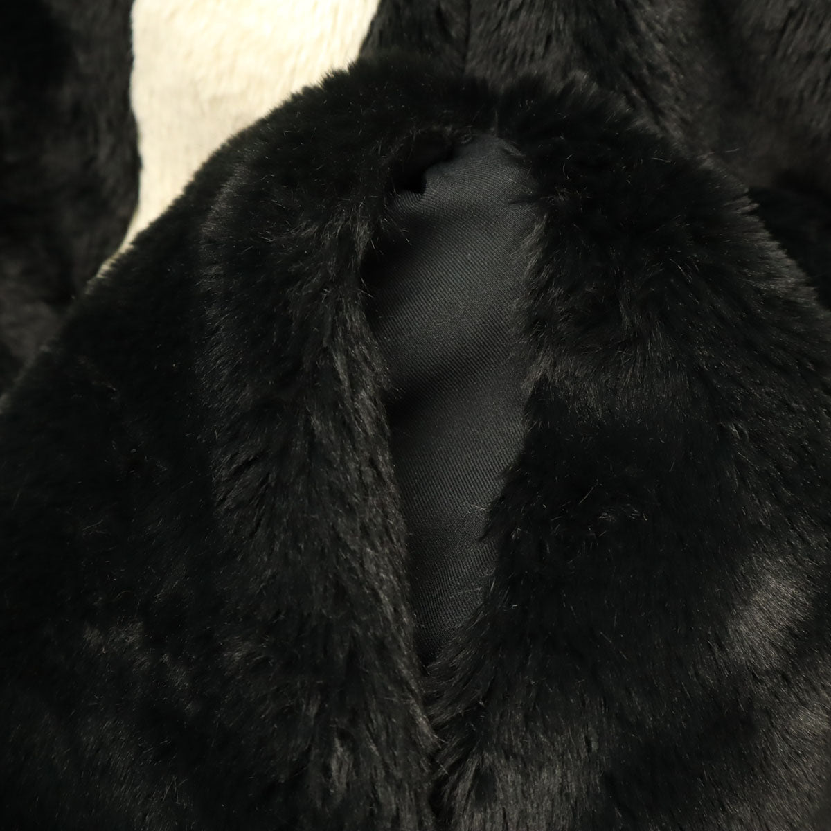 NIKE ナイキ ビッグスウッシュ フェイクファー ジャケット XXL ブラック レディース